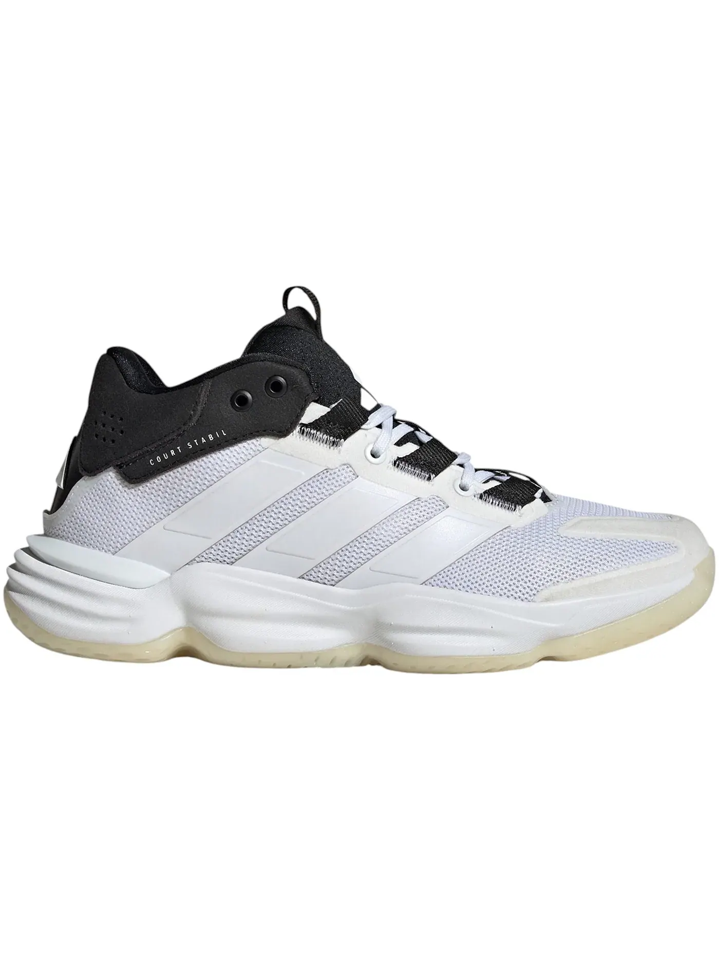 Женские кроссовки для сквоша Court Stabil Indoor Adidas — изображение 1 из 1, белый/белый/черный