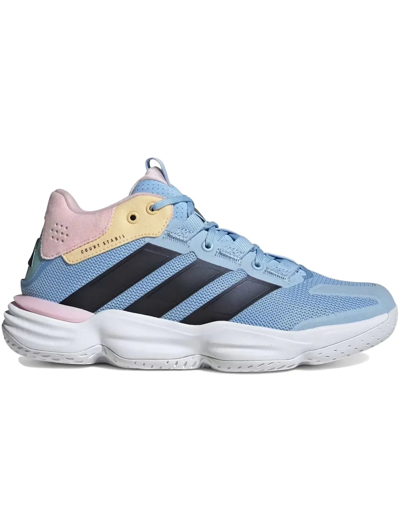 Женские кроссовки для сквоша Adidas Court Stabil Indoor — изображение 1 из 1, белый яркий оранжевый