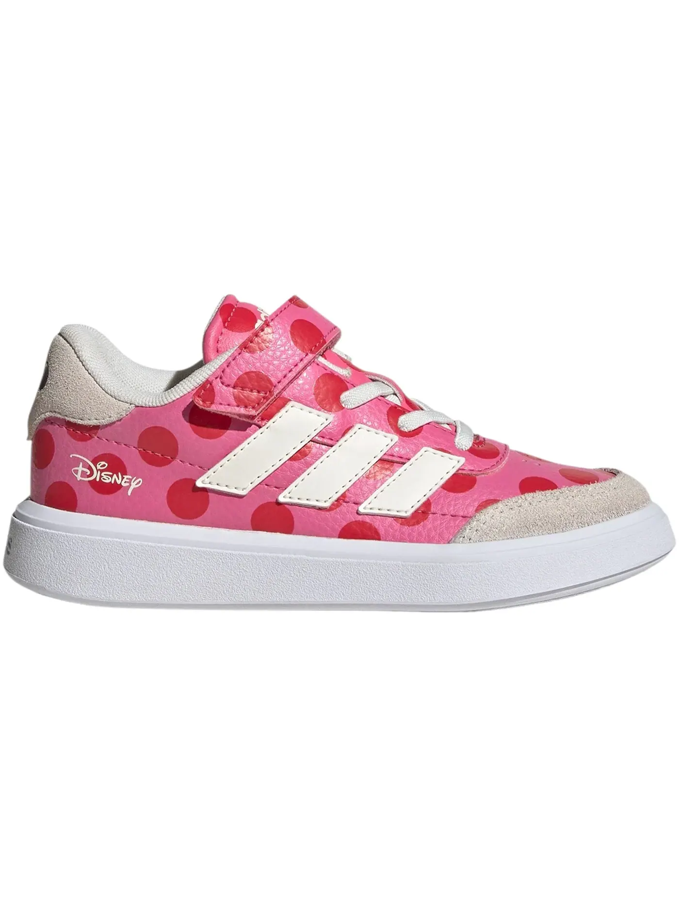 Детские кроссовки для девочек с принтом Minnie Mouse Adidas Courtblock — изображение 1 из 1, розовый белый