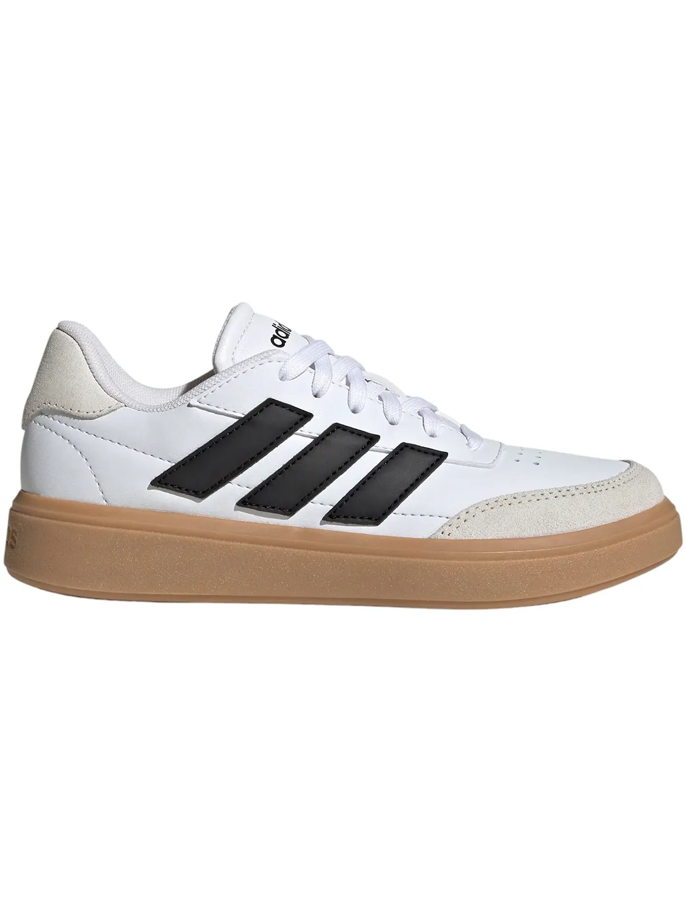 Детские кроссовки для мальчиков с перфорированным носком Adidas Courtblock Adidas — изображение 1 из 1, белый/черный/белый