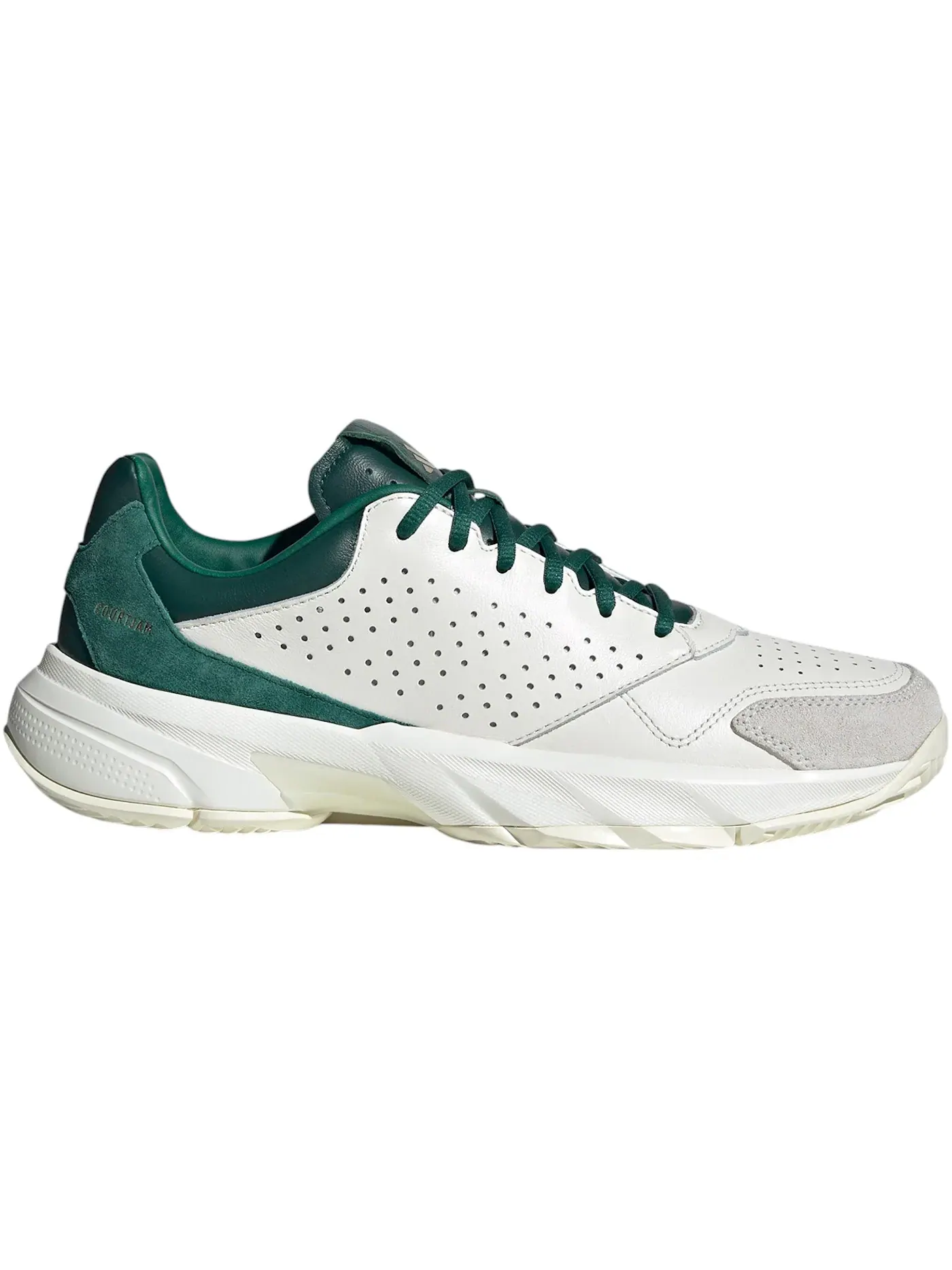 Мужские кроссовки для игры в теннис Adidas Courtjam Control 3 Premium — изображение 1 из 1, белый белый зеленый