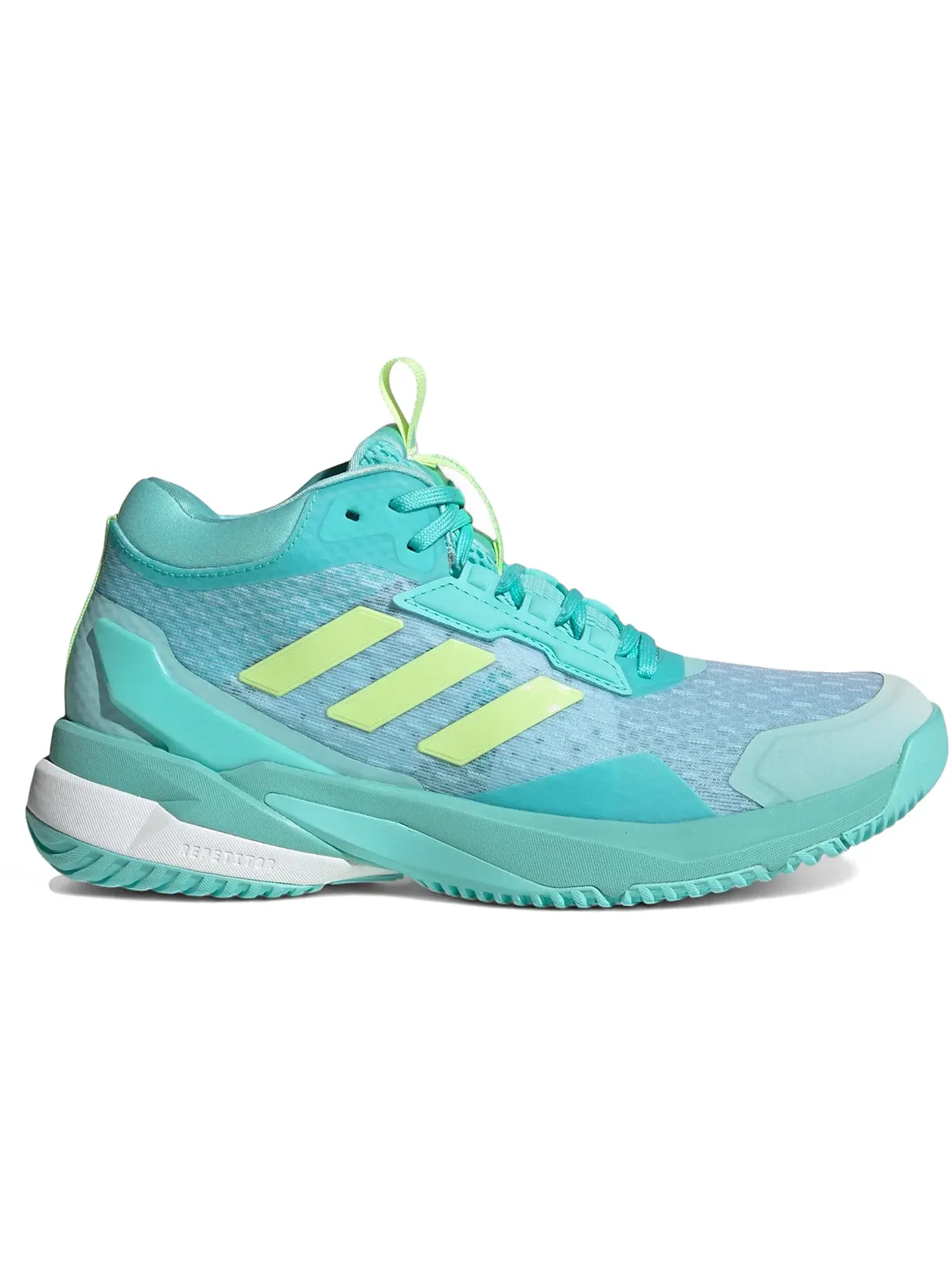 Женские кроссовки для зала Crazyflight 6 Mid Indoor Adidas — изображение 1 из 1, голубой-желтый белый