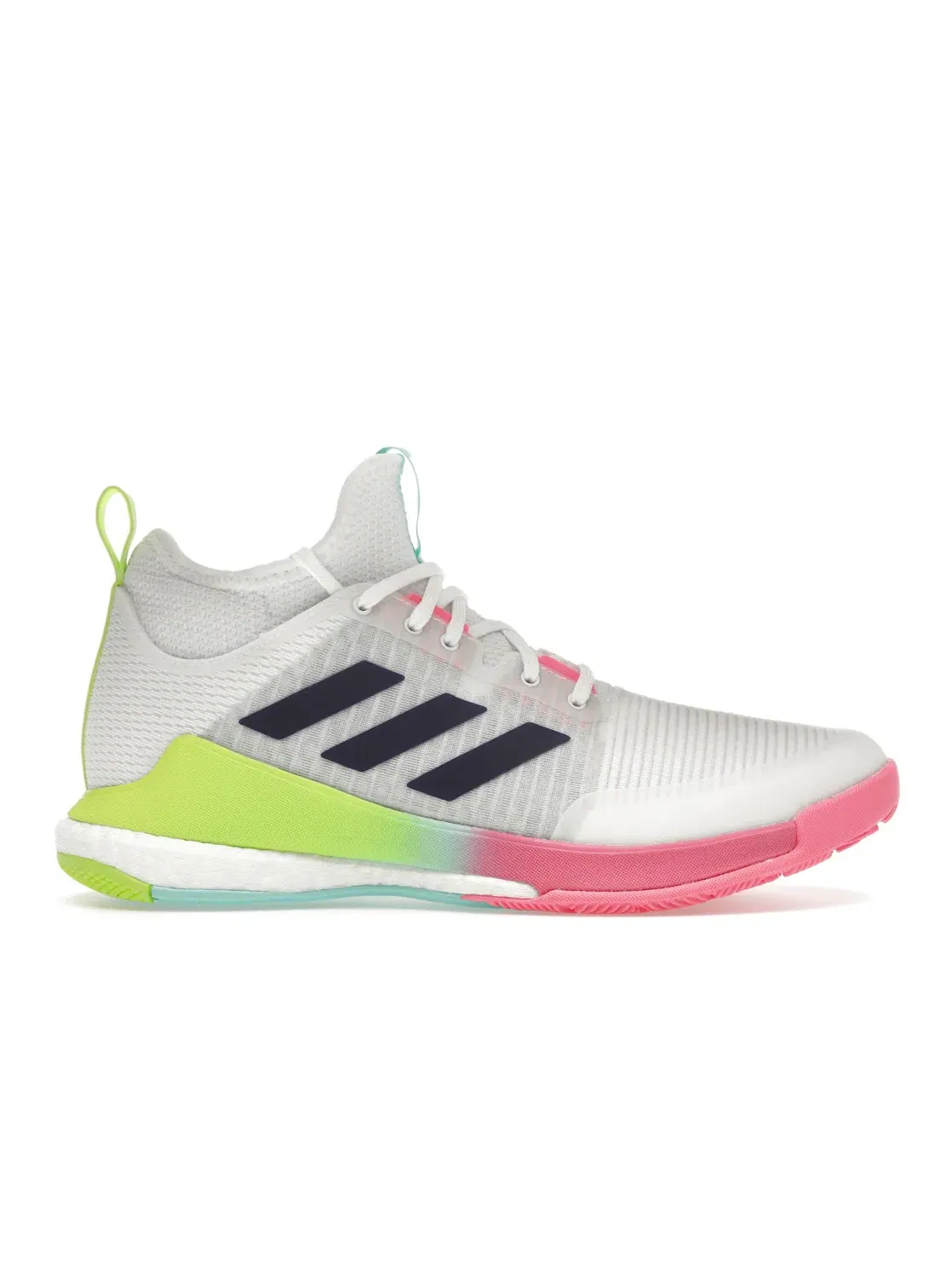 Женские кроссовки для волейбола Adidas Crazyflight Mid — изображение 1 из 4, белый/фиолетовый/голубой