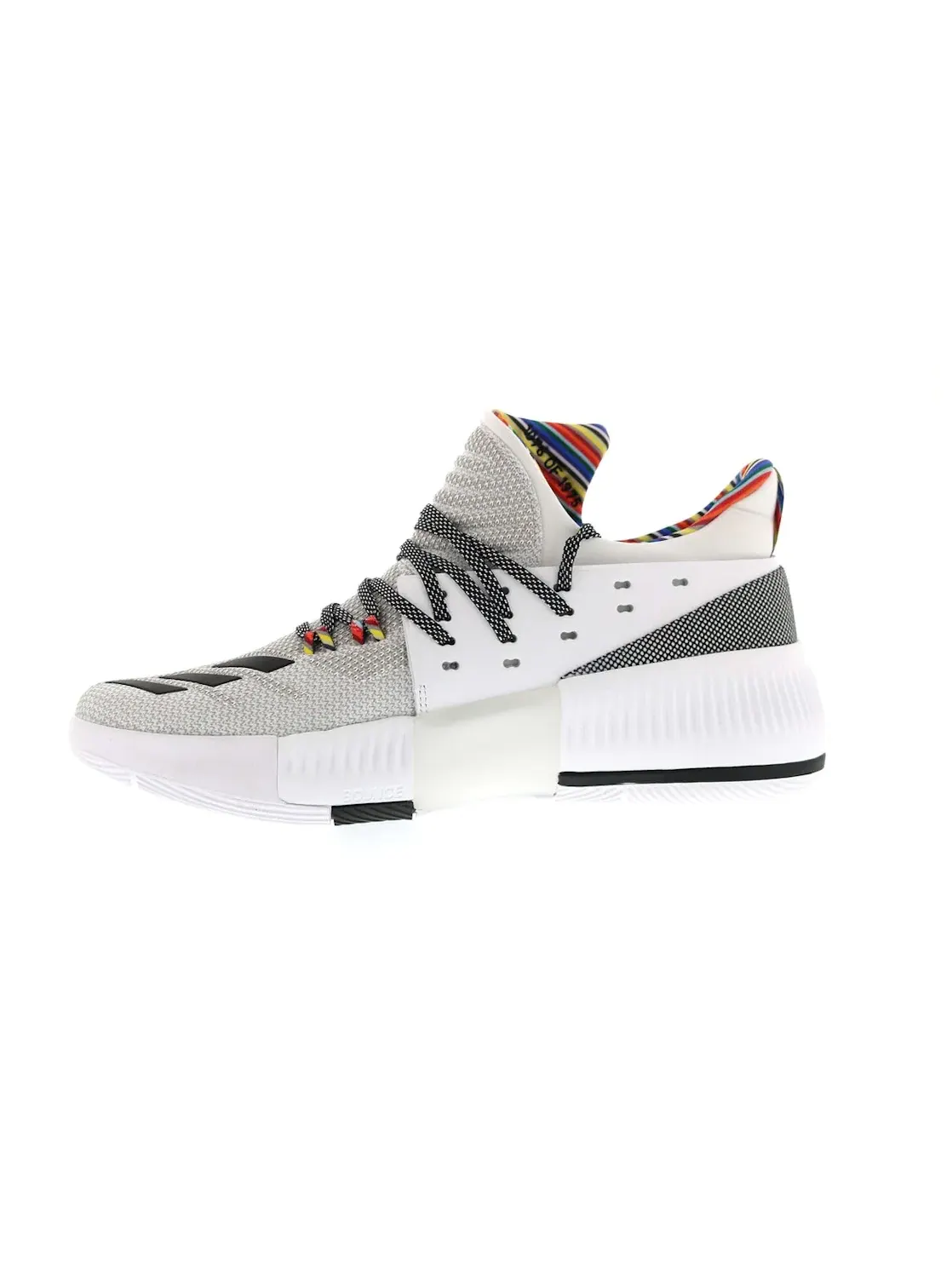 Мужские кроссовки для баскетбола Adidas D Lillard 3 — изображение 3 из 4, белый/черный/белый