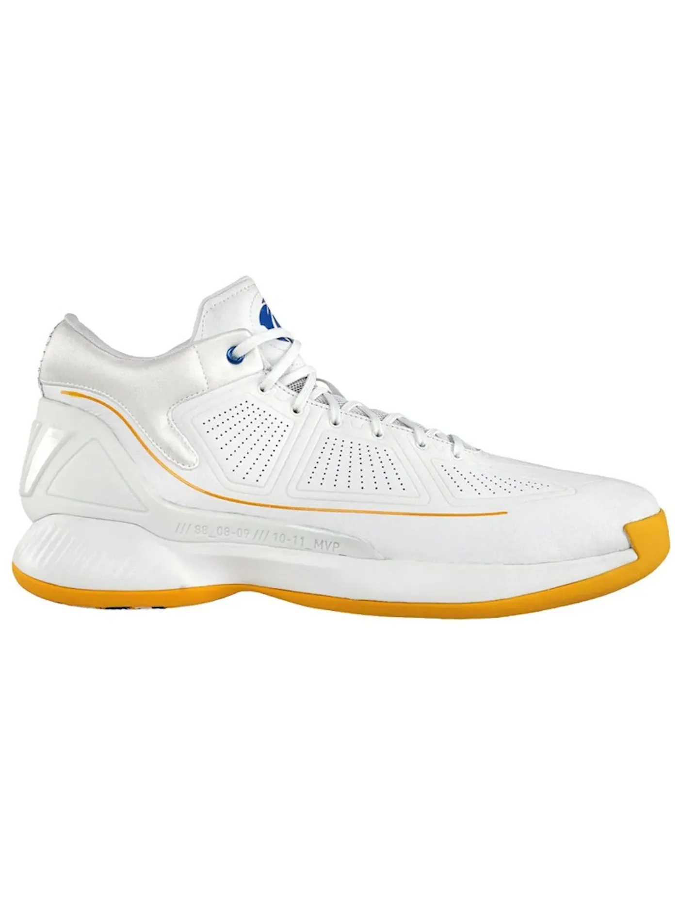 Мужские баскетбольные кроссовки Adidas D Rose 10 — изображение 1 из 1, белый/золотистый/синий