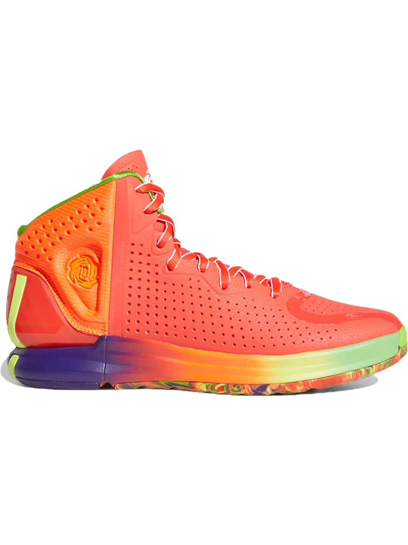 Мужские кроссовки для баскетбола Adidas D Rose 4 Restomod Solar Red Rainbow — изображение 1 из 1, красный/мульти