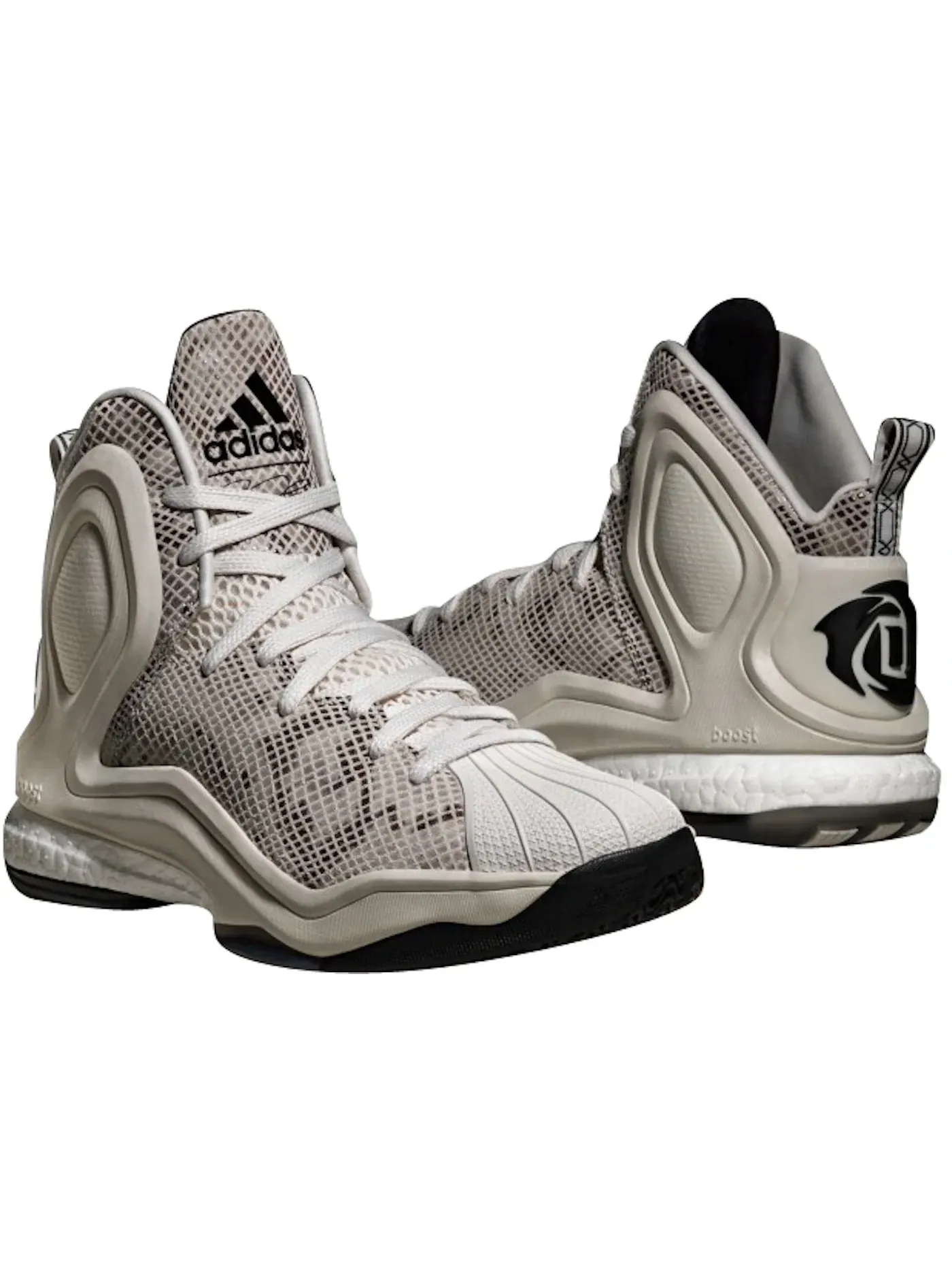 Мужские кроссовки для баскетбола Adidas D Rose 5 Boost — изображение 1 из 1, белый/бежевый