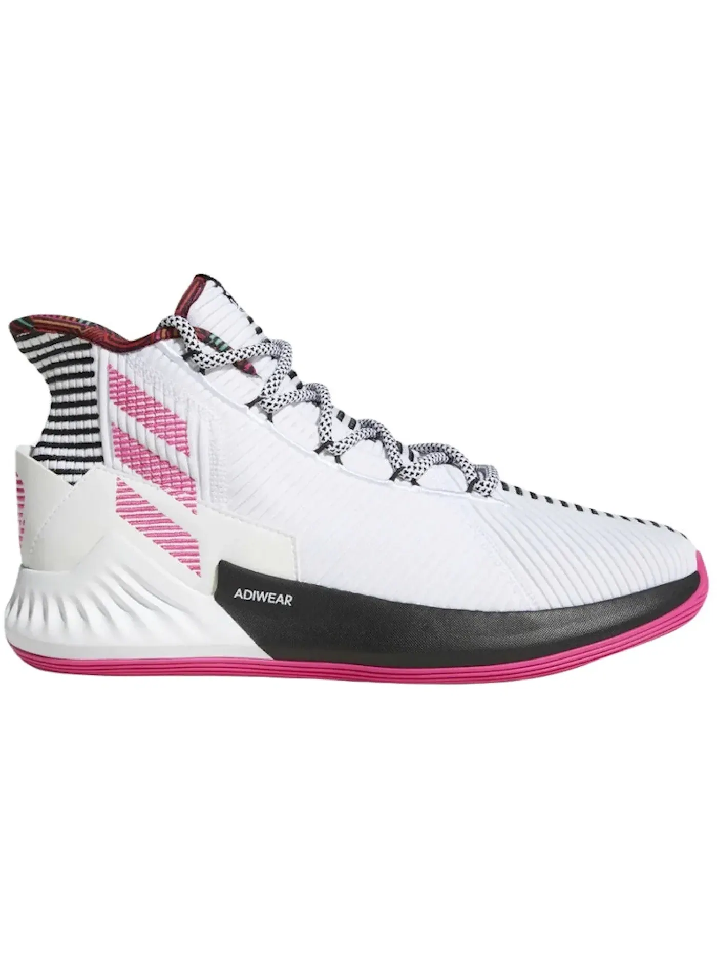Мужские кроссовки для баскетбола Adidas D Rose 9 — изображение 1 из 1, белый розовый черный