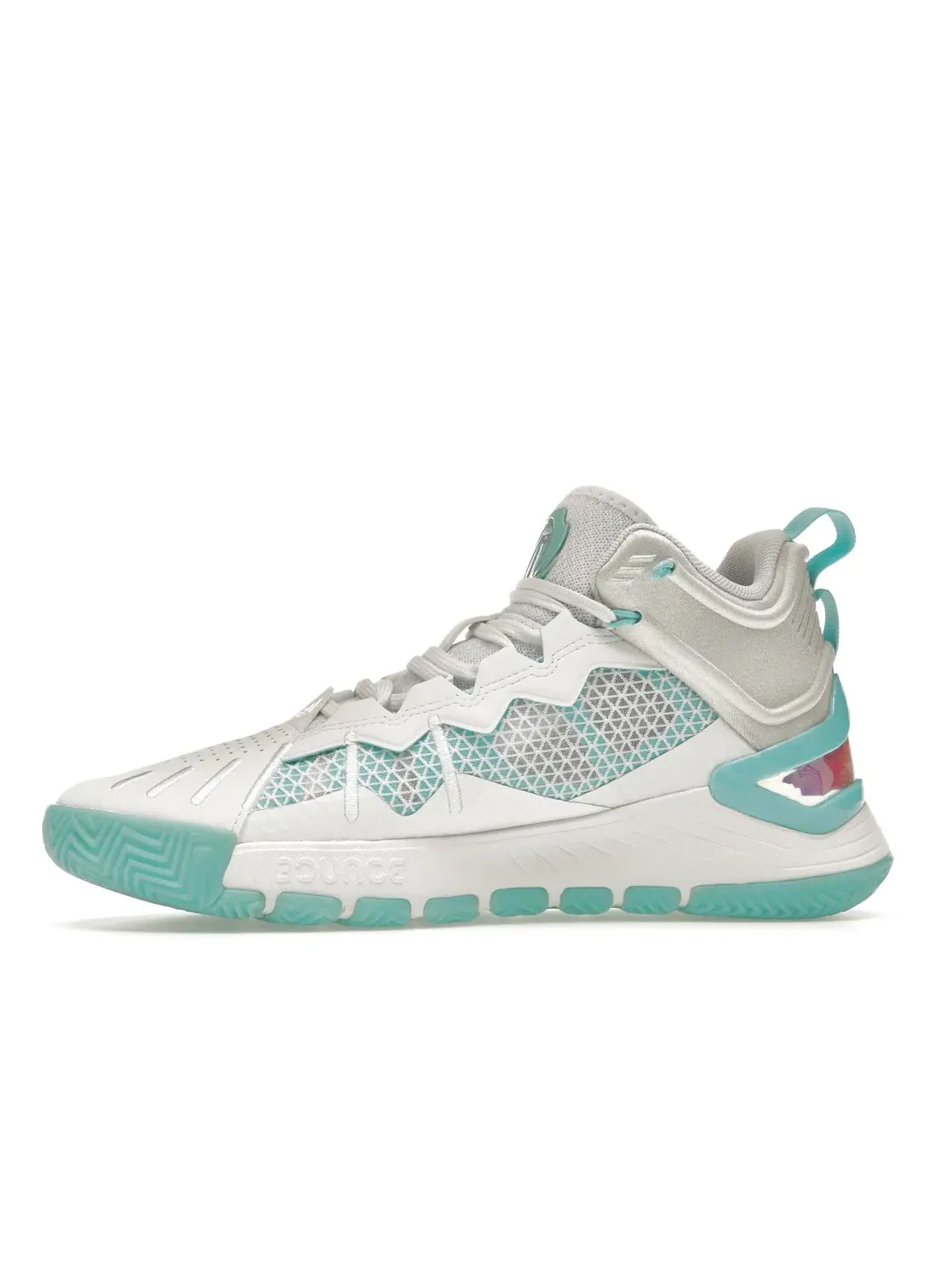 Мужские высокие кроссовки с геометрическим дизайном Adidas D Rose Son of Chi — изображение 3 из 4, белый/голубой/белый