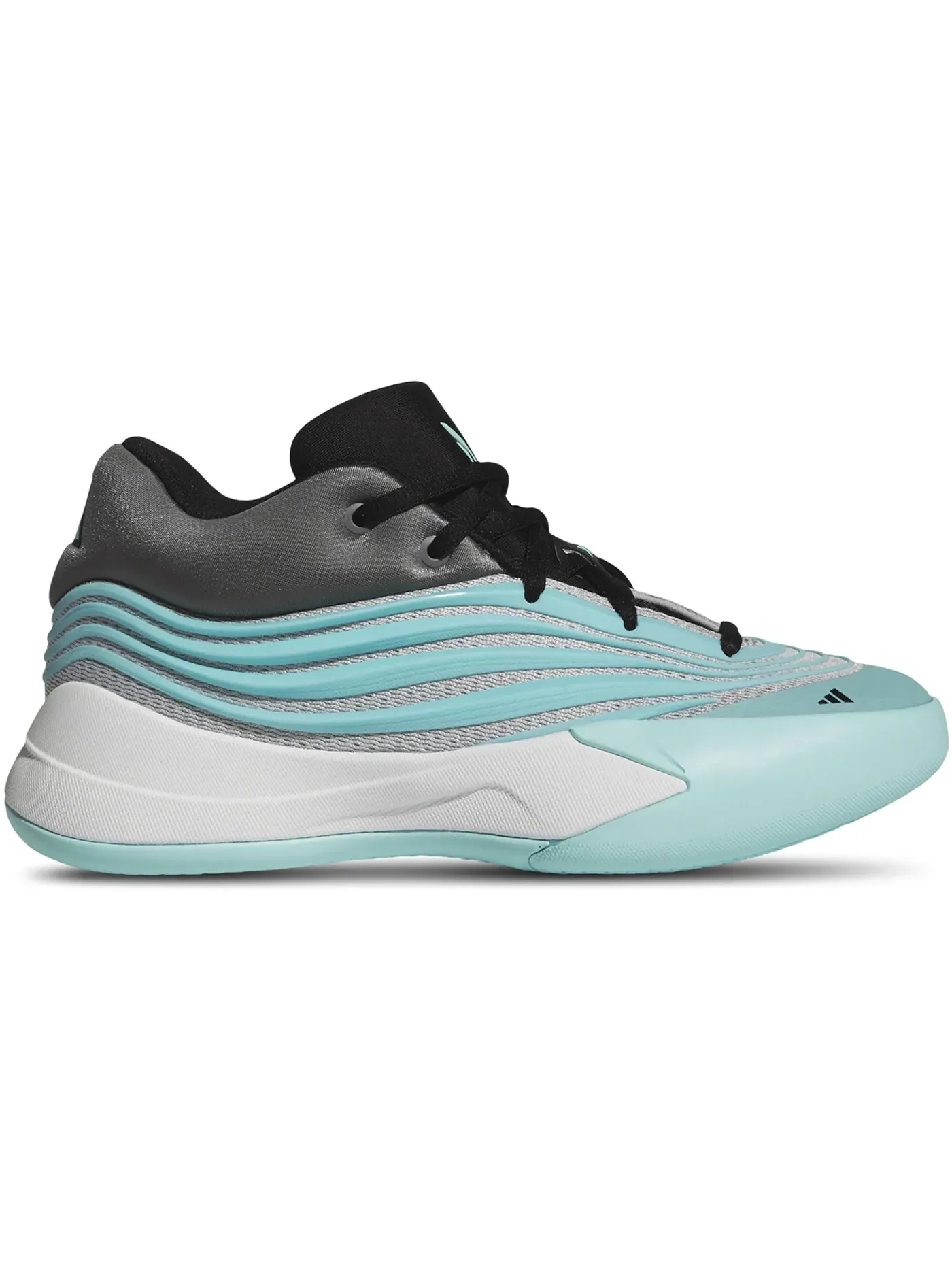 Детские кроссовки для мальчиков баскетбольные Adidas Dame 10 — изображение 1 из 1, голубой/черный/серый