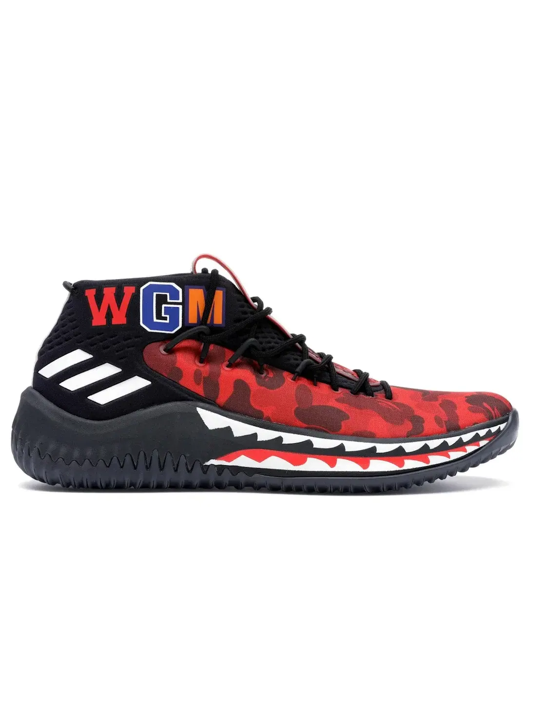 Мужские баскетбольные кроссовки с принтом Adidas Dame 4 A Bathing Ape Adidas — изображение 1 из 4, черный/красный/белый