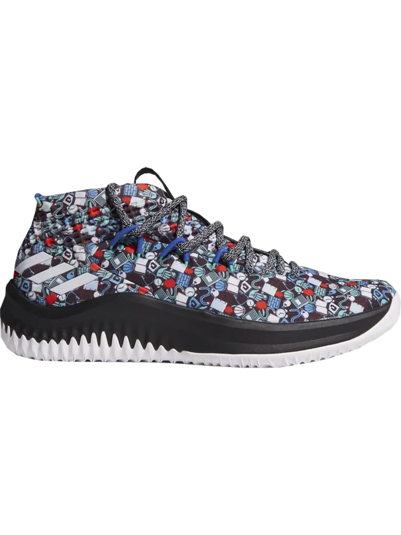 Мужские кроссовки для баскетбола Adidas Dame 4 — изображение 1 из 1, черный/-синий/-зеленый