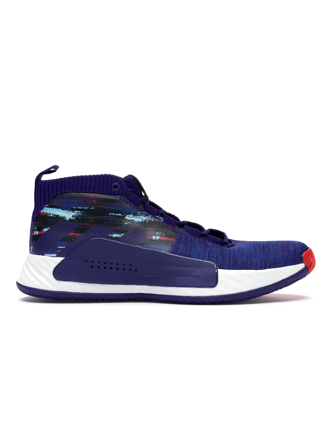 Мужские кроссовки с высоким верхом Adidas Dame 5 — изображение 1 из 4, фиолетовый//белый