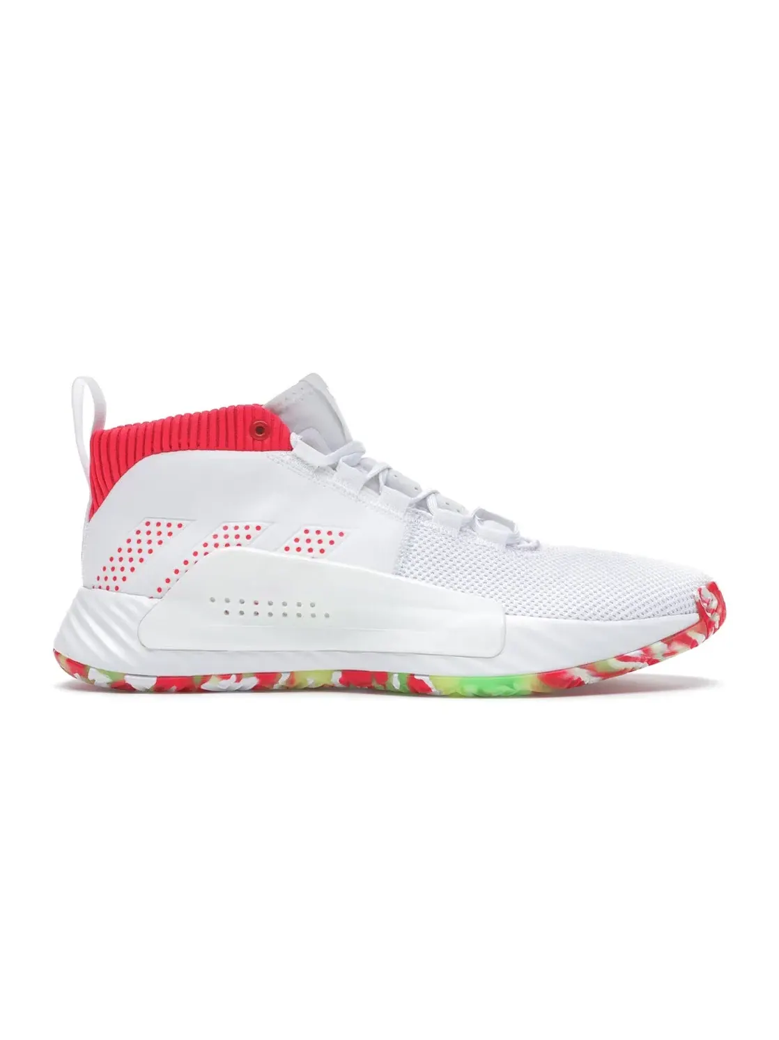 Мужские кроссовки с шнуровкой Adidas Dame 5 — изображение 1 из 4, белый/мульти/белый