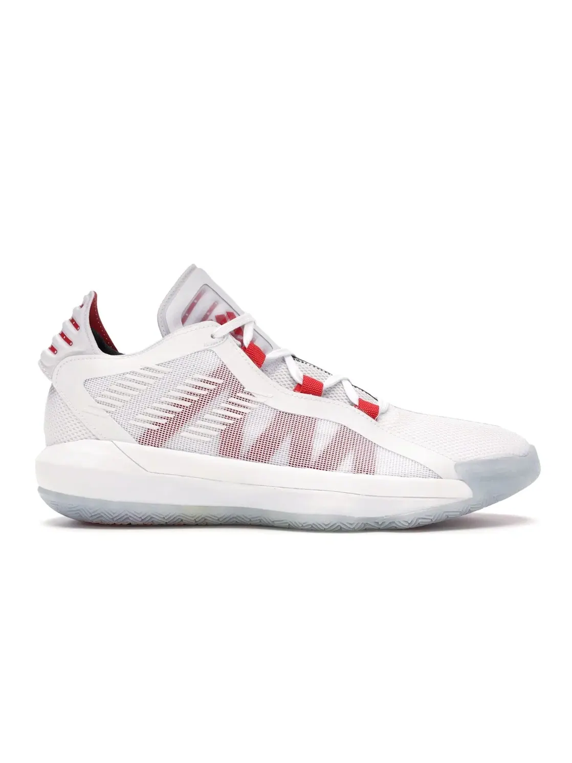 Мужские кроссовки для баскетбола с высокими характеристиками Adidas Dame 6 — изображение 1 из 4, белый//черный