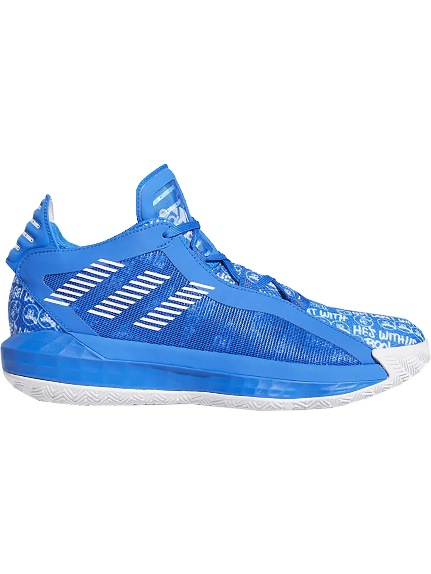 Мужские кроссовки баскетбольные Adidas Dame 6 — изображение 1 из 1, синий/белый/синий
