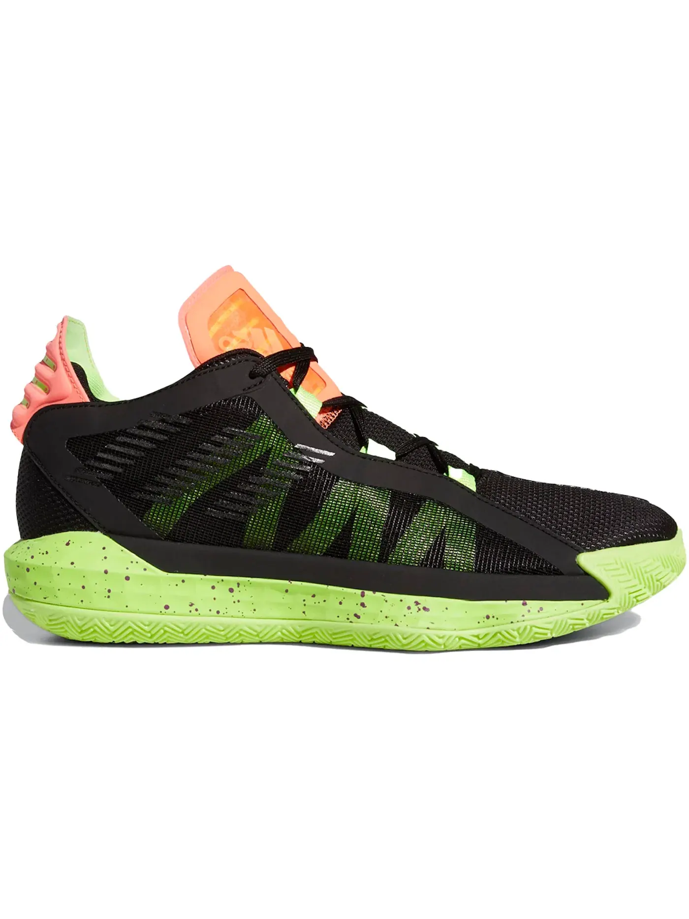 Мужские кроссовки для баскетбола Adidas Dame 6 — изображение 1 из 1, зеленый/фиолетовый