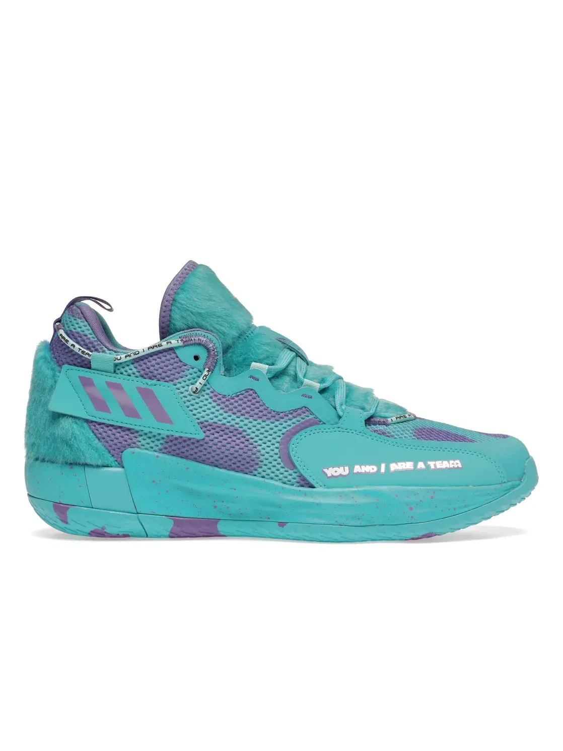 Мужские баскетбольные кроссовки с дизайном Monsters Inc. Adidas Dame 7 EXTPLY Adidas — изображение 1 из 4, голубой/голубой