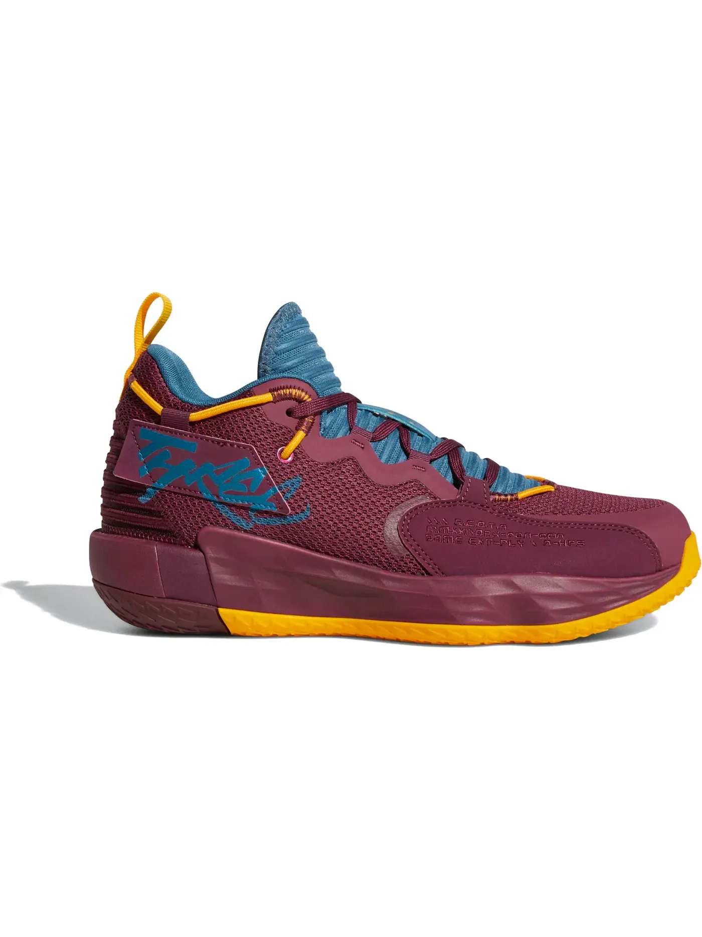 Мужские кроссовки для баскетбола Dame 7 EXTPLY Adidas — изображение 1 из 1, золотистый/индиго