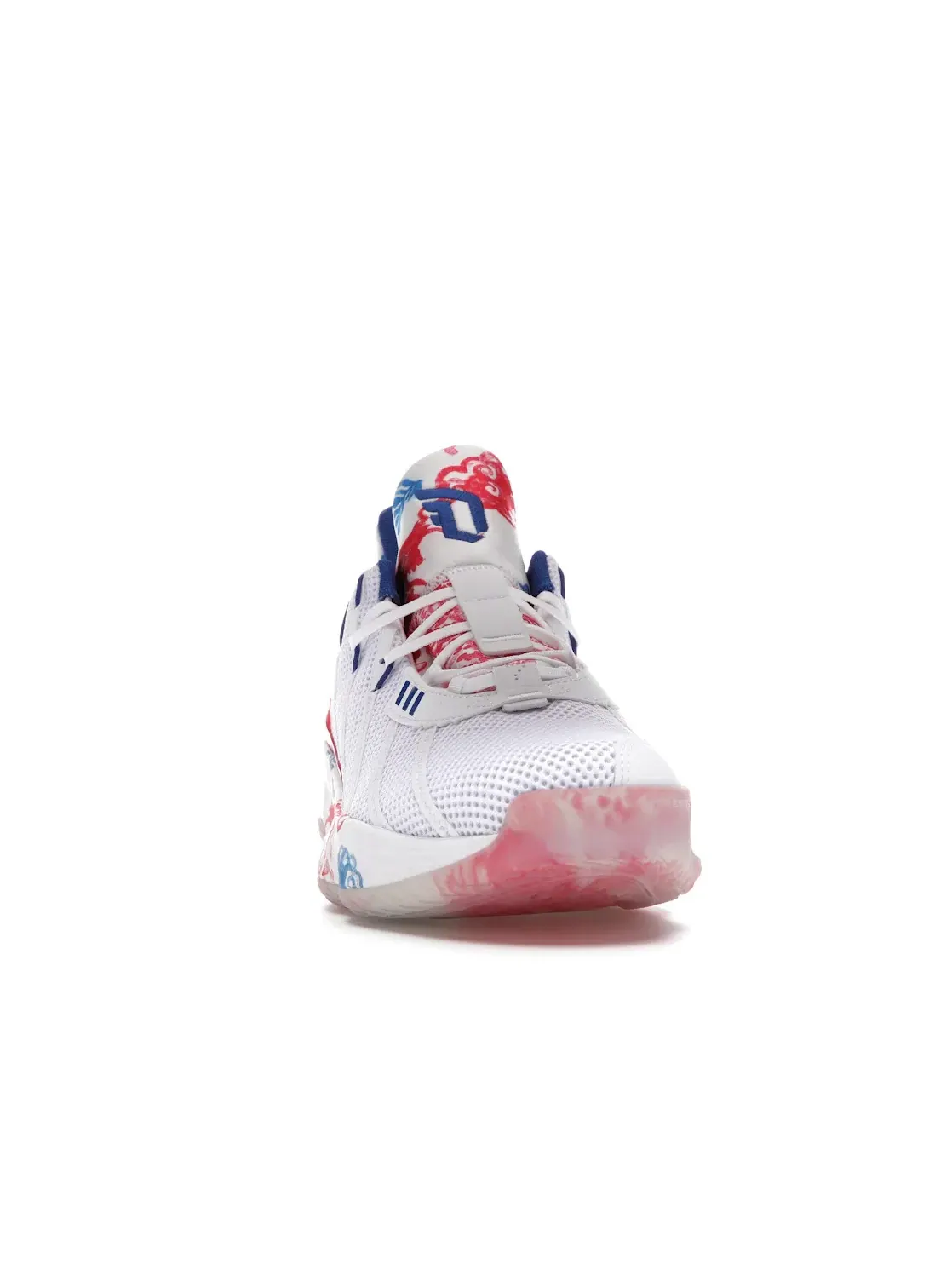 Мужские баскетбольные кроссовки с принтом Adidas Dame 7 Adidas — изображение 2 из 4, белый/синий/красный