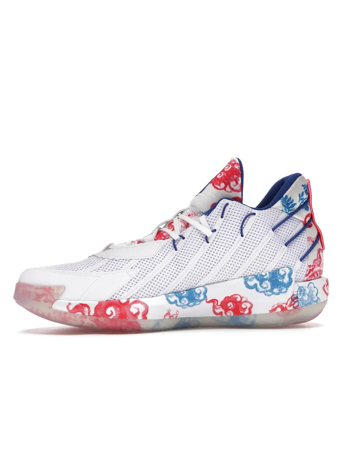Мужские баскетбольные кроссовки с принтом Adidas Dame 7 Adidas — изображение 3 из 4, белый/синий/красный