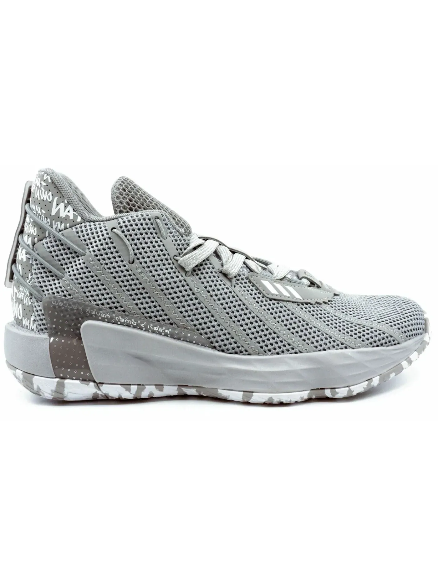 Мужские кроссовки для баскетбола Adidas Dame 7 — изображение 1 из 1, серый/серый/белый