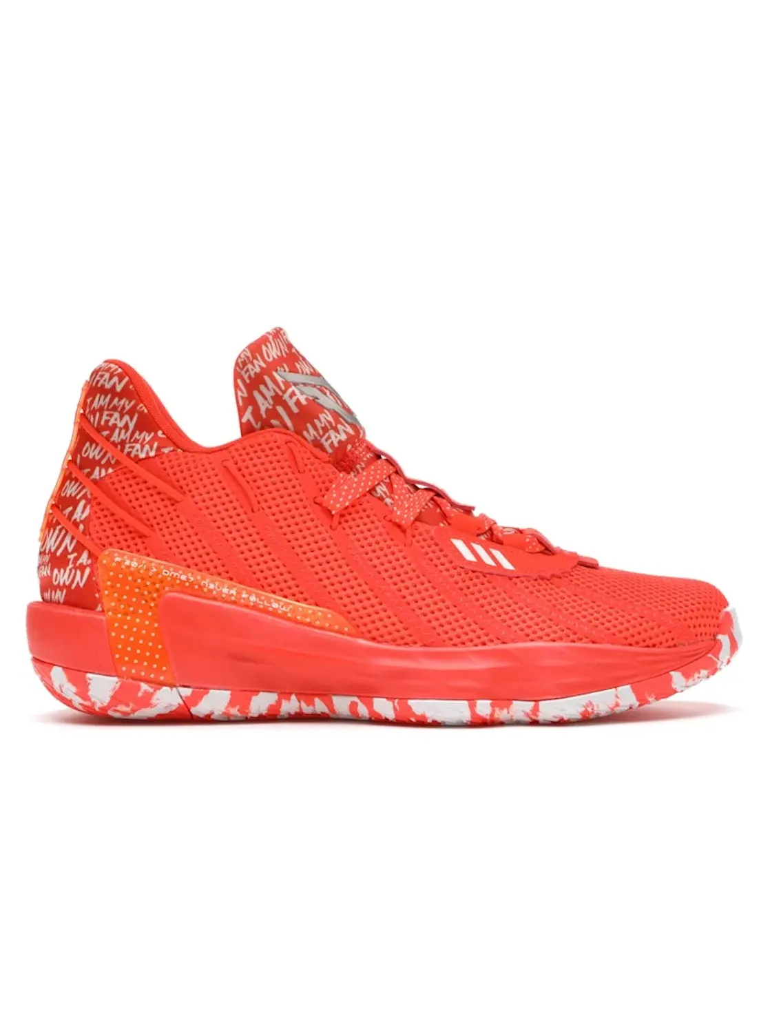 Мужские кроссовки для баскетбола Adidas Dame 7 — изображение 1 из 4, красный/белый/красный