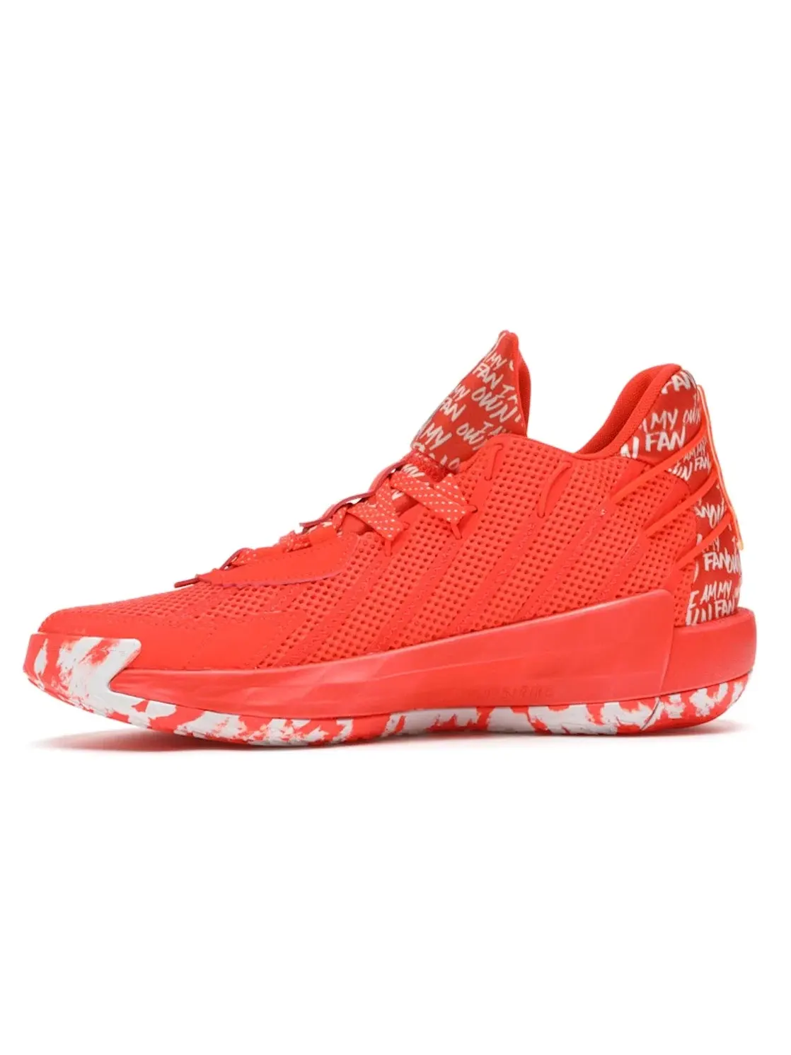 Мужские кроссовки для баскетбола Adidas Dame 7 — изображение 3 из 4, красный/белый/красный