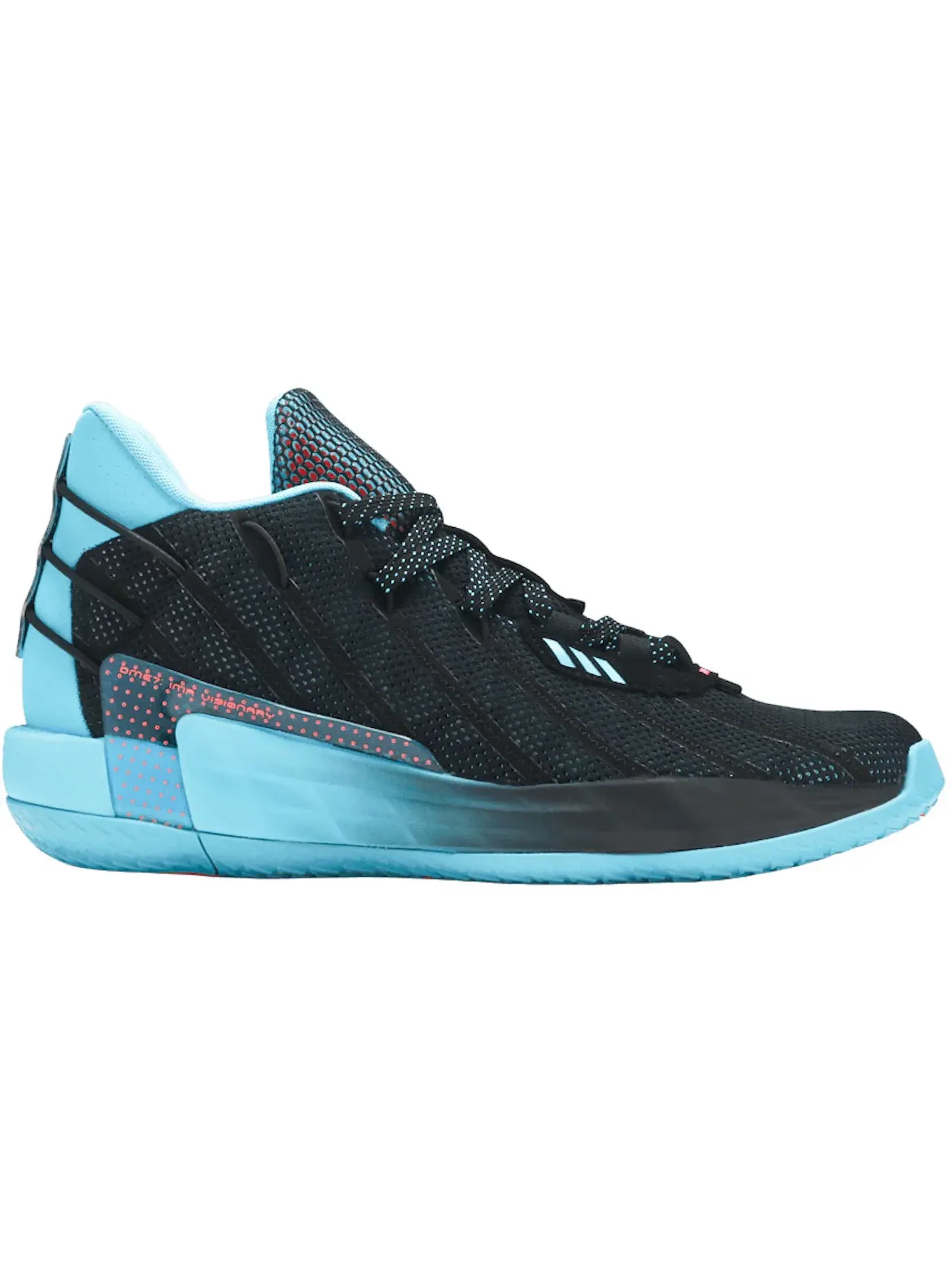 Мужские баскетбольные кроссовки с принтом Adidas Dame 7 Ima Visionary — изображение 1 из 2, черный/розовый/голубой