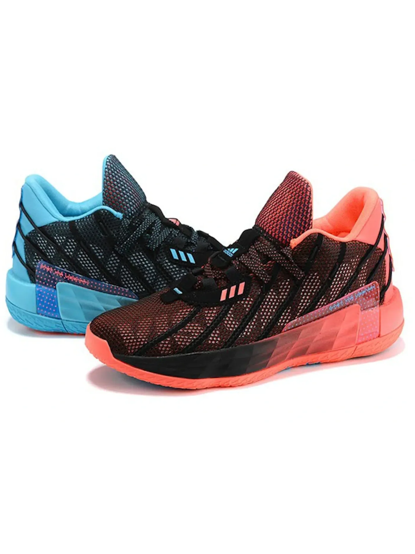 Мужские баскетбольные кроссовки с принтом Adidas Dame 7 Ima Visionary — изображение 2 из 2, черный/розовый/голубой