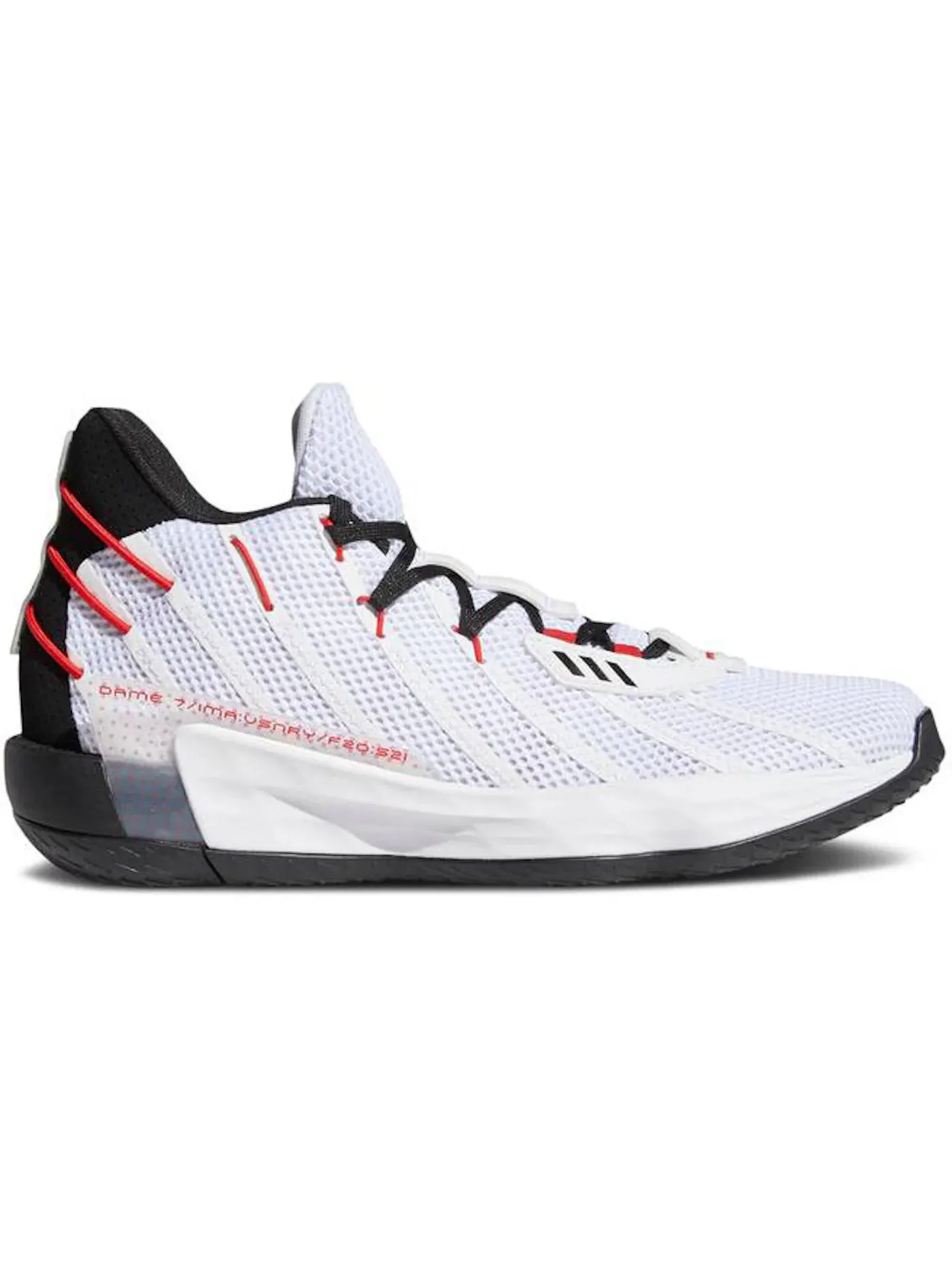 Мужские кроссовки для баскетбола Adidas Dame 7 — изображение 1 из 1, белый/черный