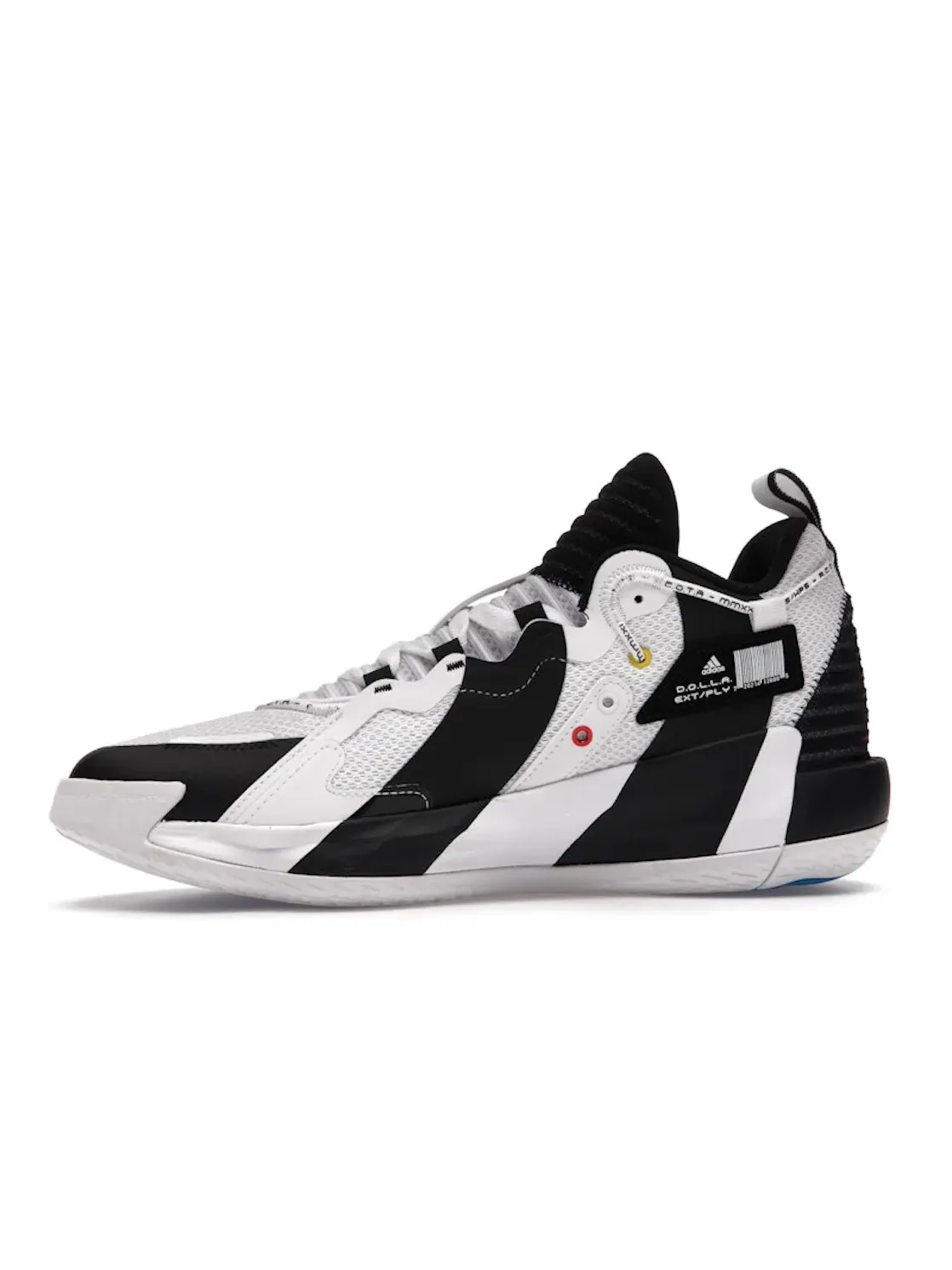 Мужские кроссовки баскетбольные с принтом Adidas Dame 7 — изображение 3 из 4, черный/белый/черный