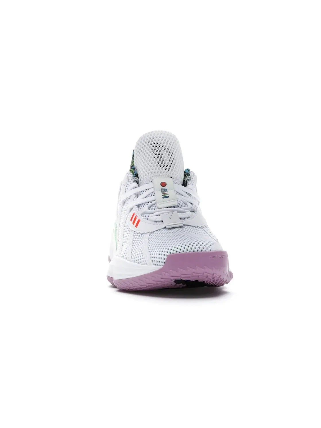 Детские кроссовки для мальчиков с принтом Adidas Dame 7 Toy Story Buzz Lightyear — изображение 2 из 4, белый/зеленый/красный