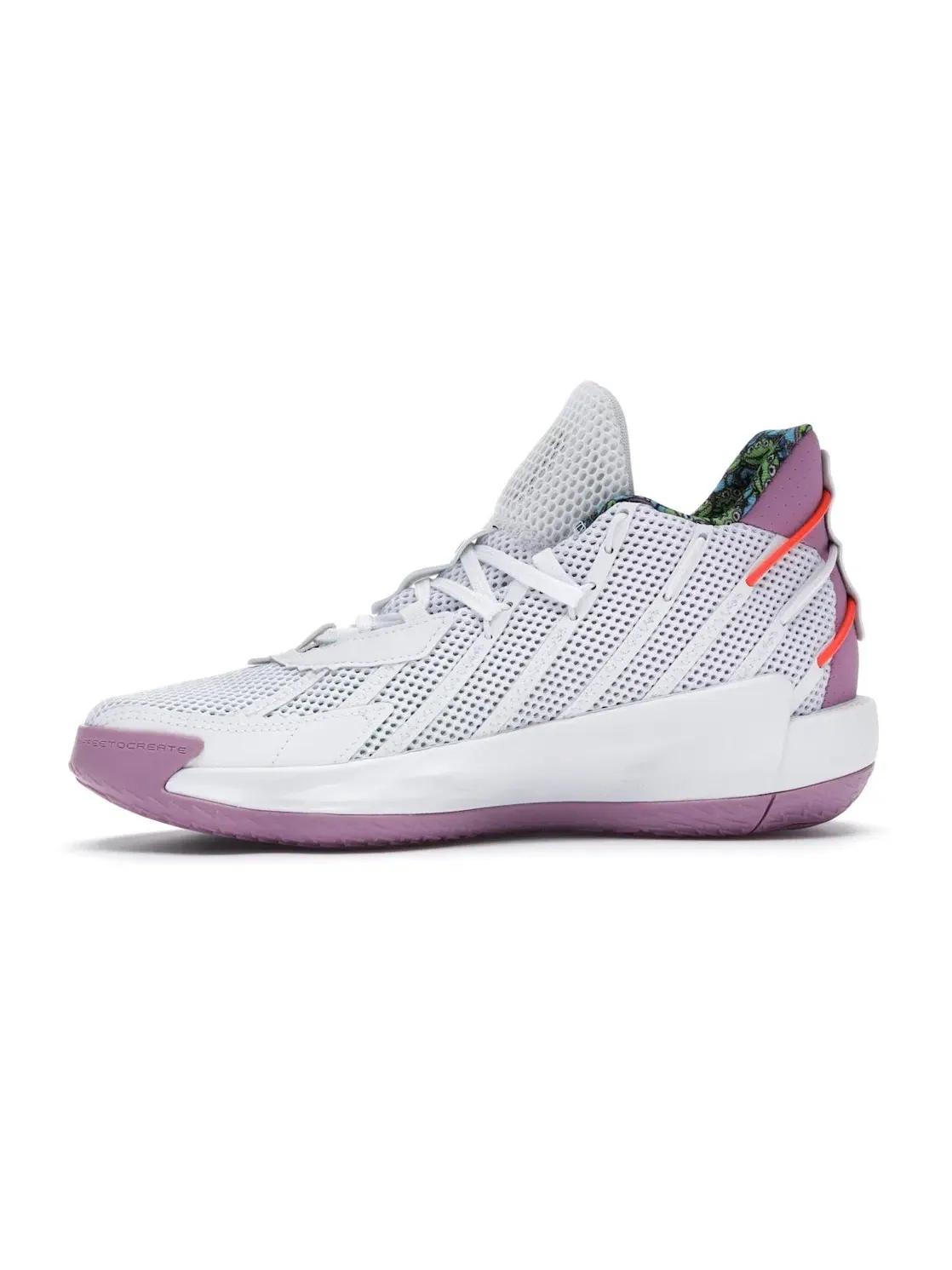 Детские кроссовки для мальчиков с принтом Adidas Dame 7 Toy Story Buzz Lightyear — изображение 3 из 4, белый/зеленый/красный