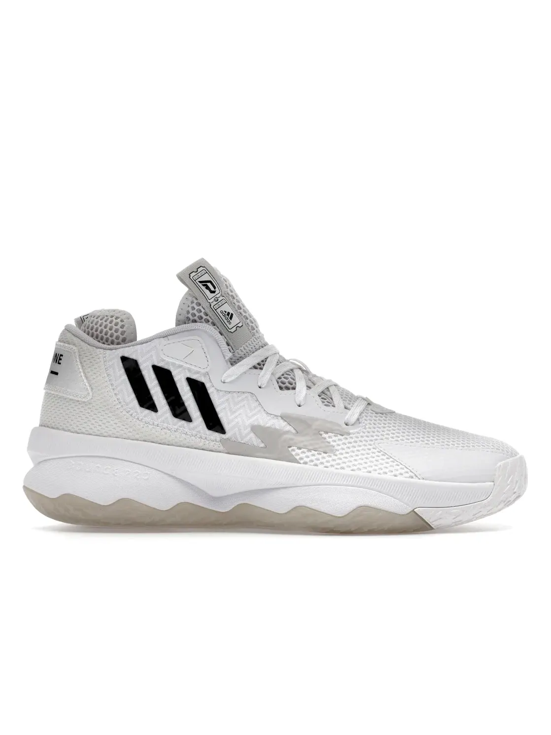 Мужские кроссовки с низкой посадкой Adidas Dame 8 Admit One Cloud White — изображение 1 из 4, белый/черный/серый