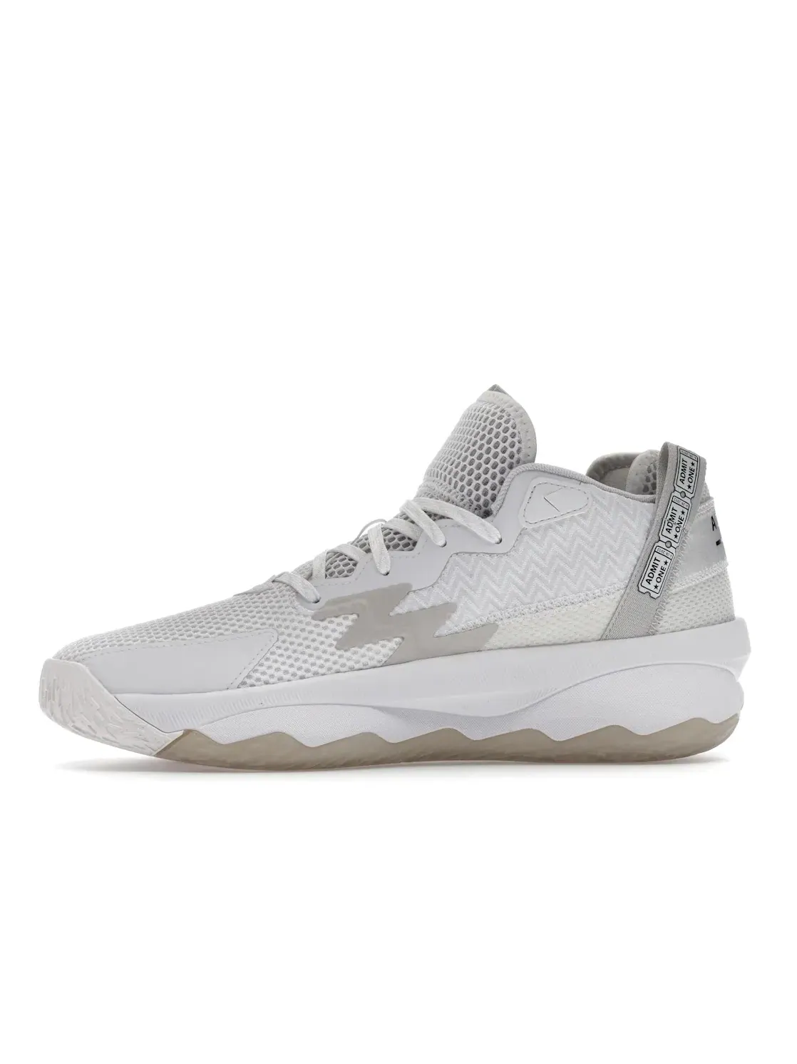 Мужские кроссовки с низкой посадкой Adidas Dame 8 Admit One Cloud White — изображение 3 из 4, белый/черный/серый