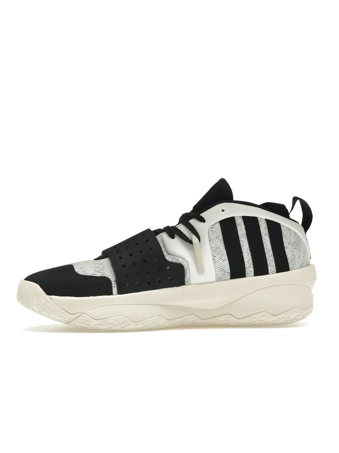 Мужские кроссовки для баскетбола с высокой амортизацией Adidas Dame 8 EXTPLY — изображение 3 из 4, белый/черный/белый