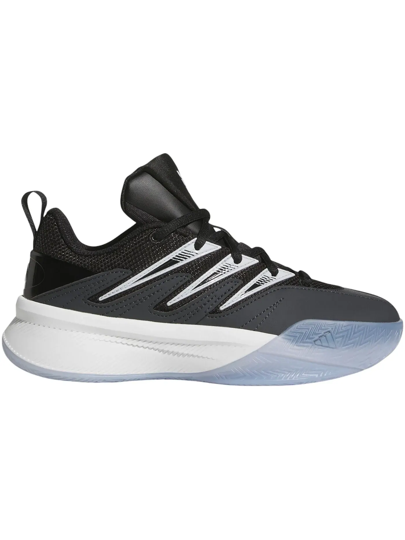 Детские кроссовки для мальчиков баскетбольные Adidas Dame Certified 3 — изображение 1 из 1, черный прозрачный серый