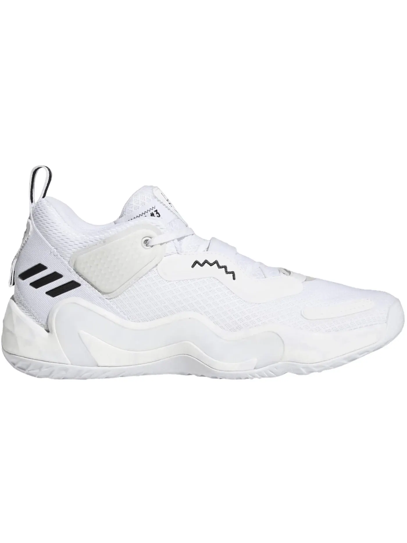 Мужские кроссовки баскетбольные Adidas D.O.N. Issue #3 — изображение 1 из 1, белый/черный/белый