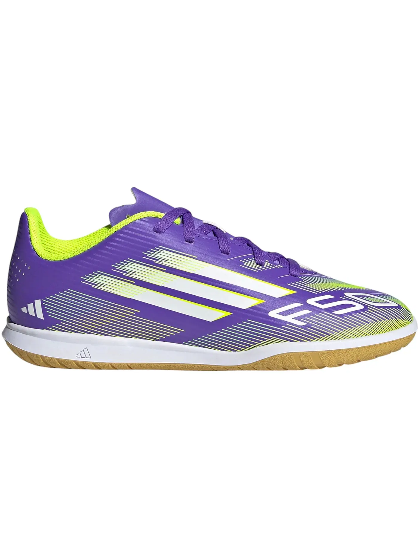 Детские кроссовки для индор-футбола F50 Club Indoor Adidas — изображение 1 из 1, фиолетовый белый