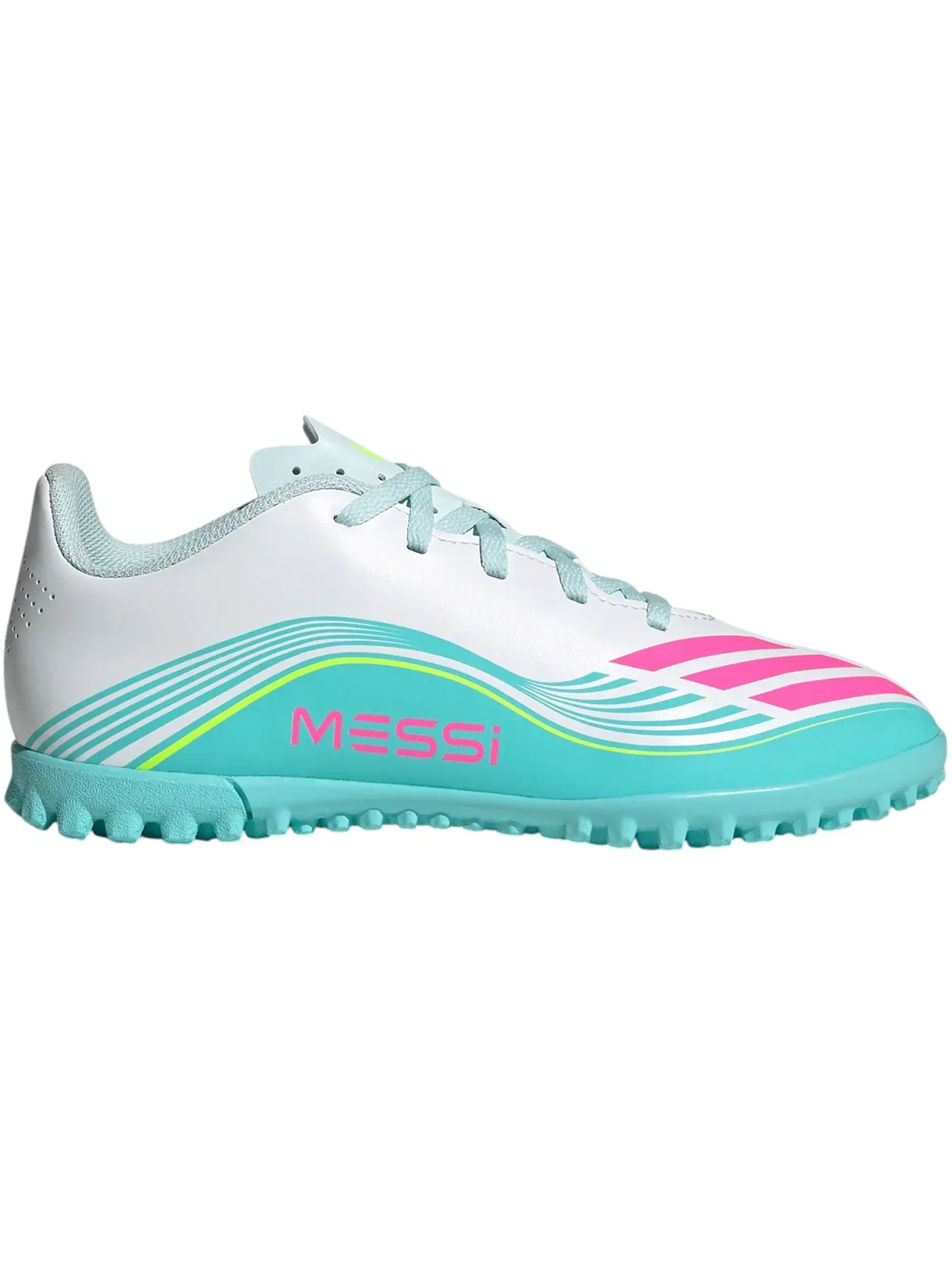 Детские кроссовки с турфом F50 Club TF Adidas — изображение 1 из 1, белый/розовый/голубой