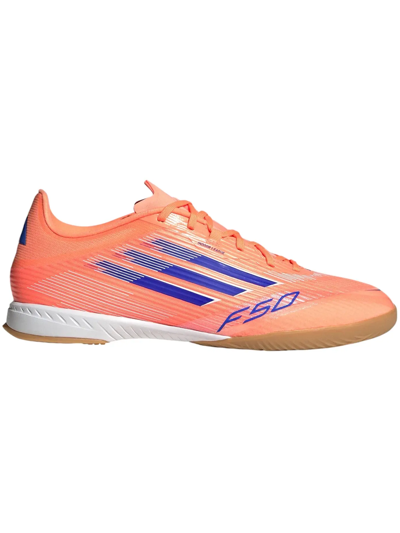 Мужские кроссовки с длинным шнурованием Adidas F50 League Indoor — изображение 1 из 1, оранжевый/синий/белый