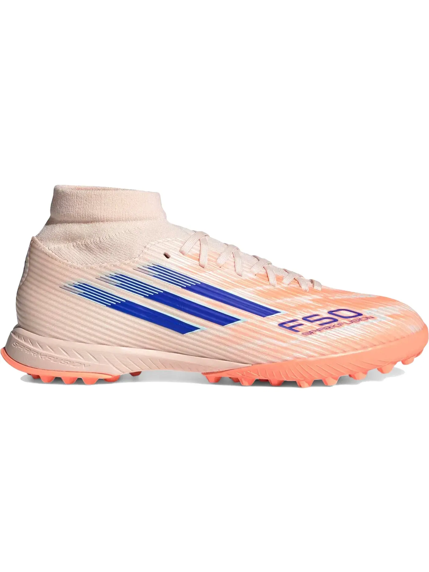 Женские кроссовки для футбола с высоким берцем Adidas F50 Sparkfusion League Mid-Cut TF — изображение 1 из 1