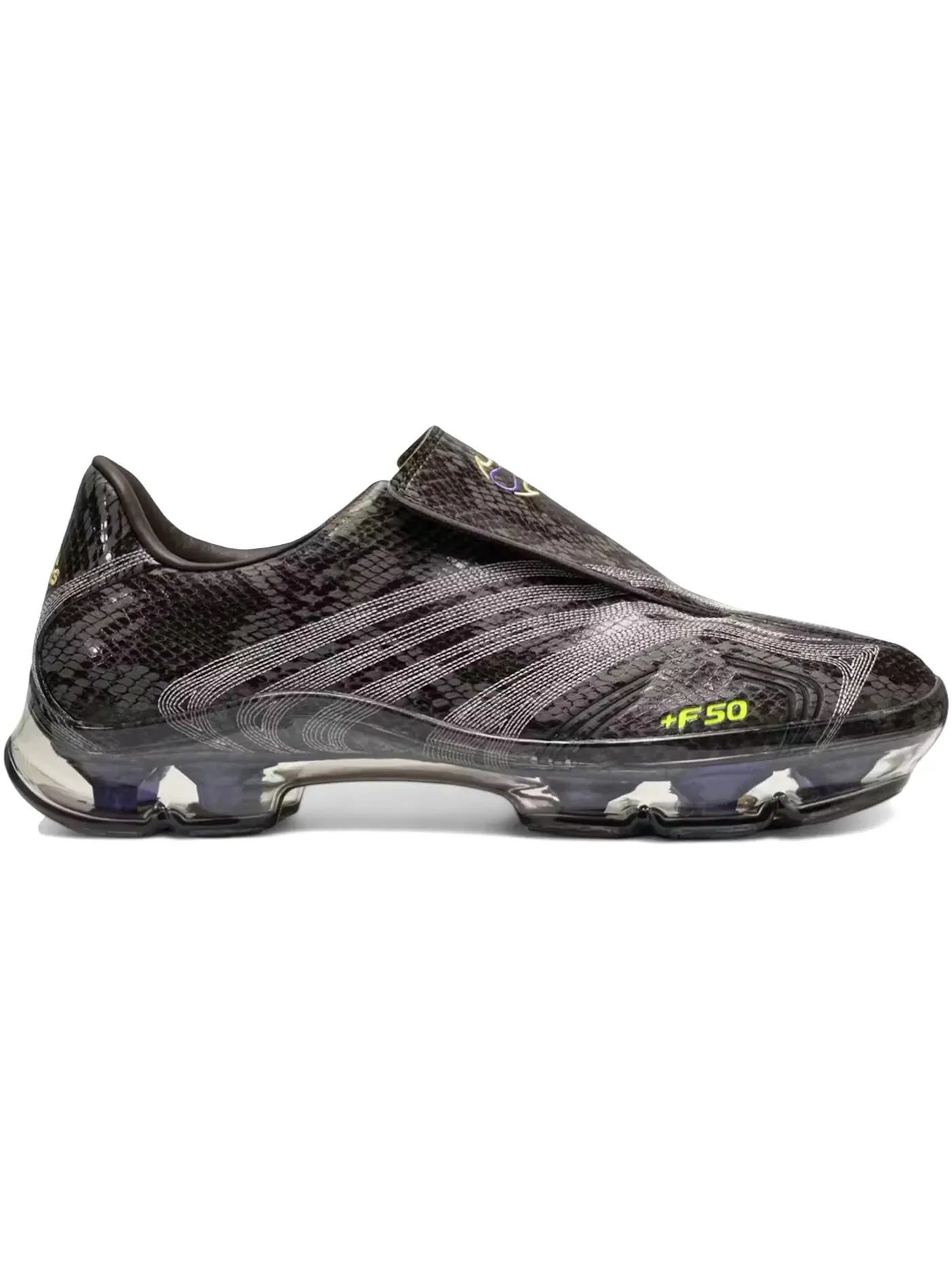 Женские кроссовки с принтом змеиной кожи Adidas F50 Walkable — изображение 1 из 1, коричневый