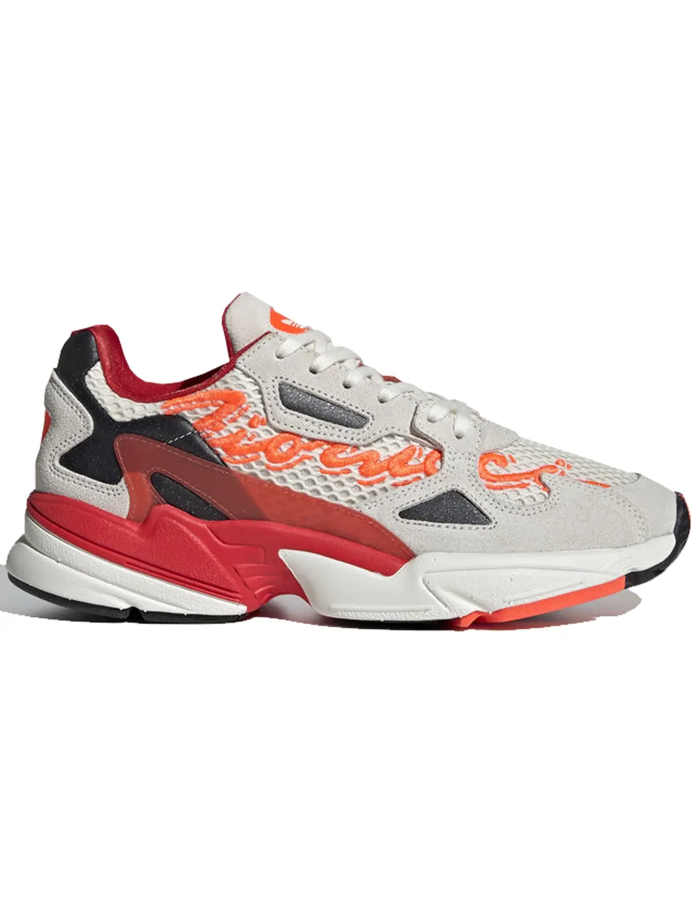 Женские кроссовки с принтом Adidas Falcon — изображение 1 из 1, белый/красный/оранжевый