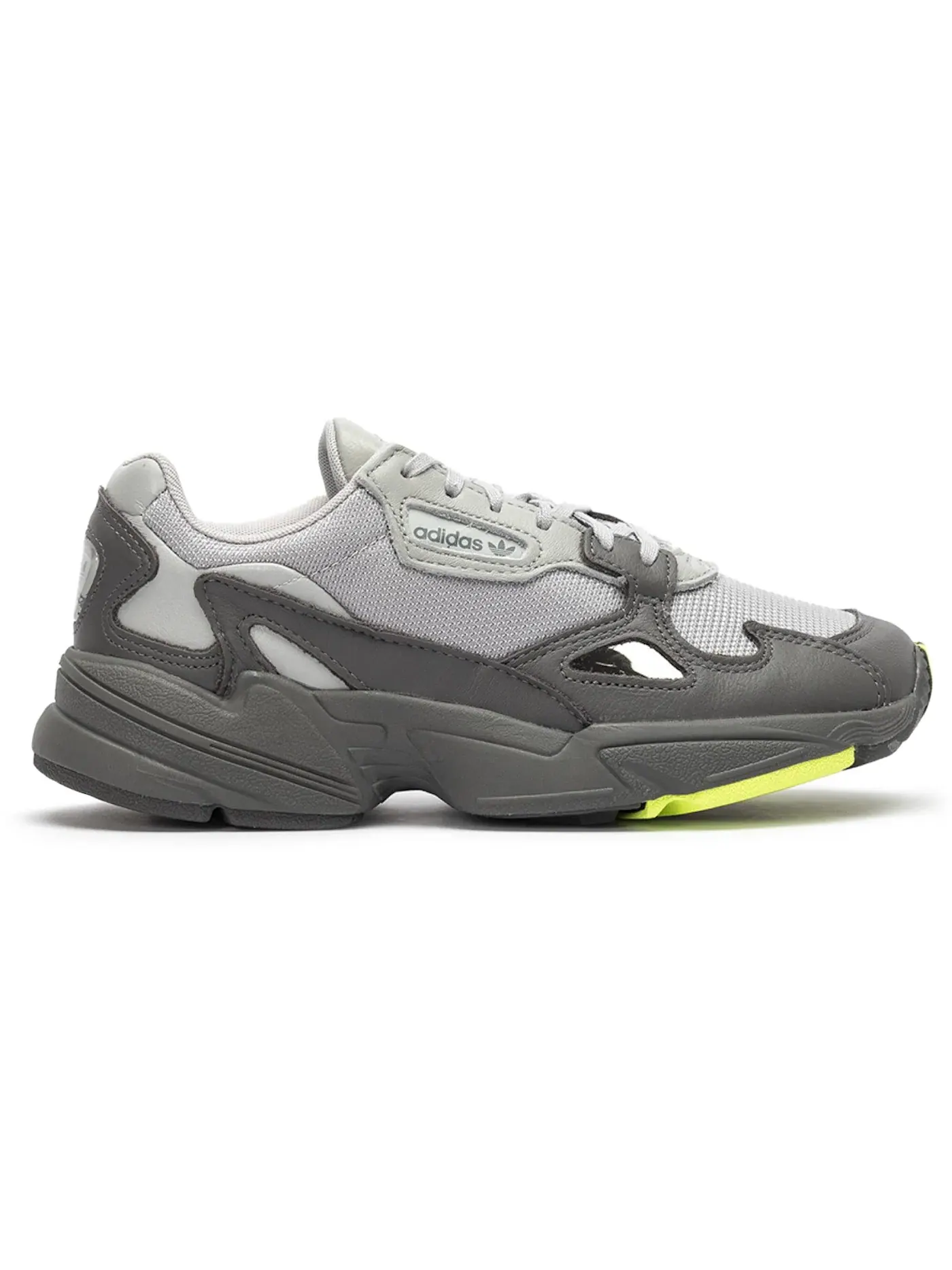 Женские кроссовки Lifestyle Adidas Falcon — изображение 1 из 1, серый/серый/-желтый