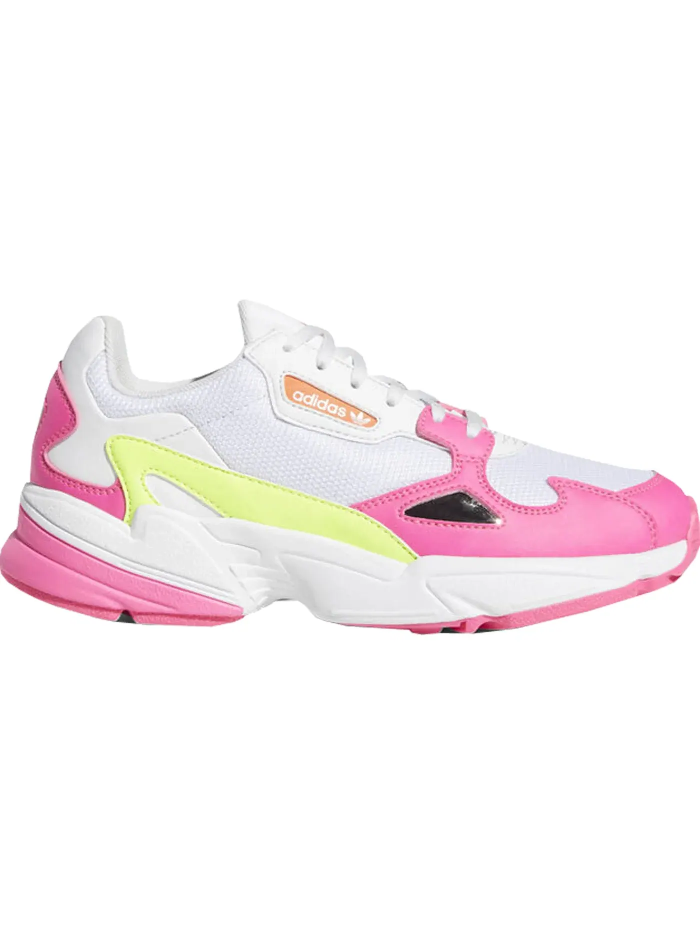 Женские кроссовки с контрастными вставками Adidas Falcon — изображение 1 из 1, розовый/желтый/белый