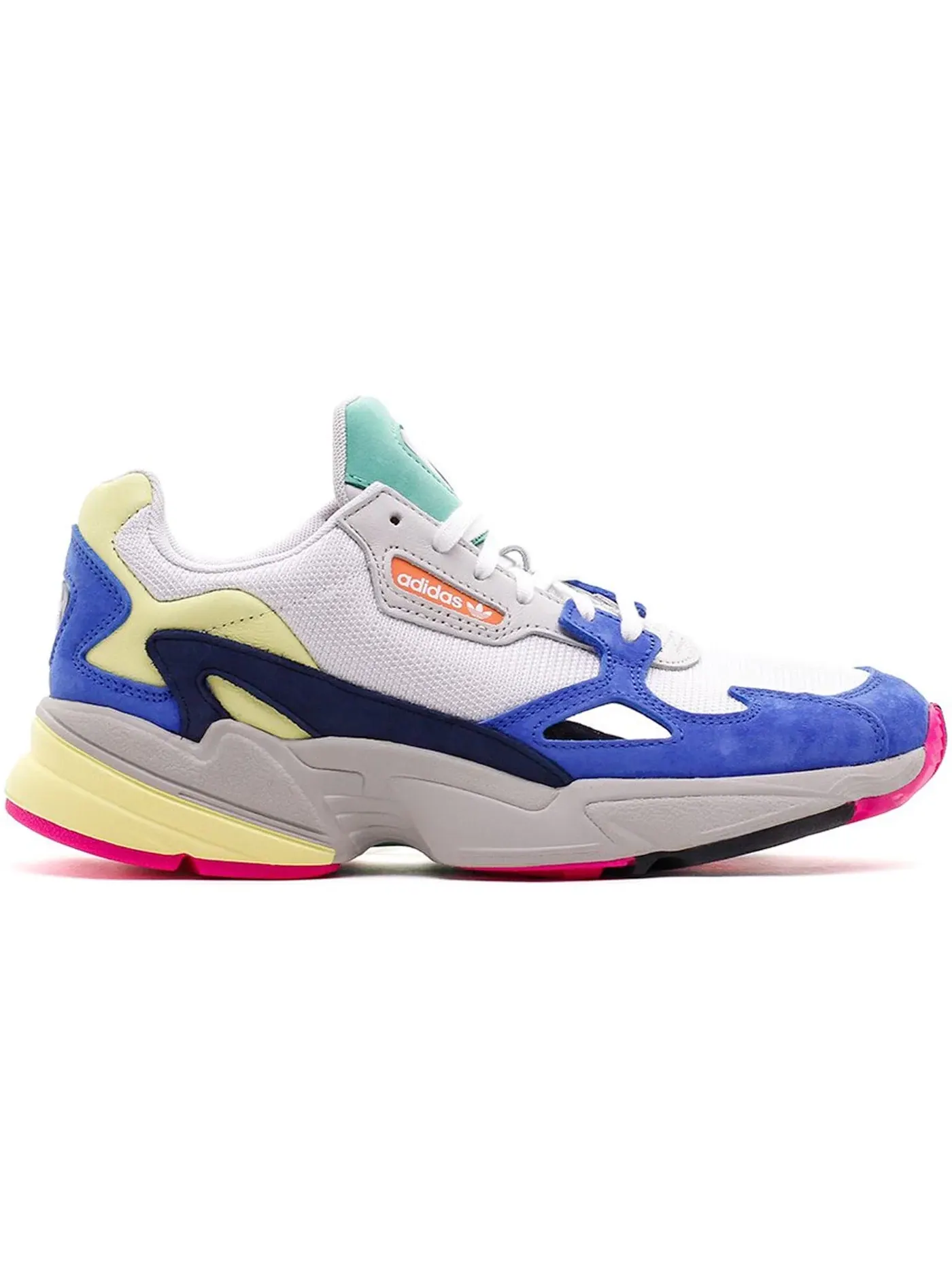 Женские кроссовки с массивным верхом Adidas Falcon — изображение 1 из 1, белый/белый/синий