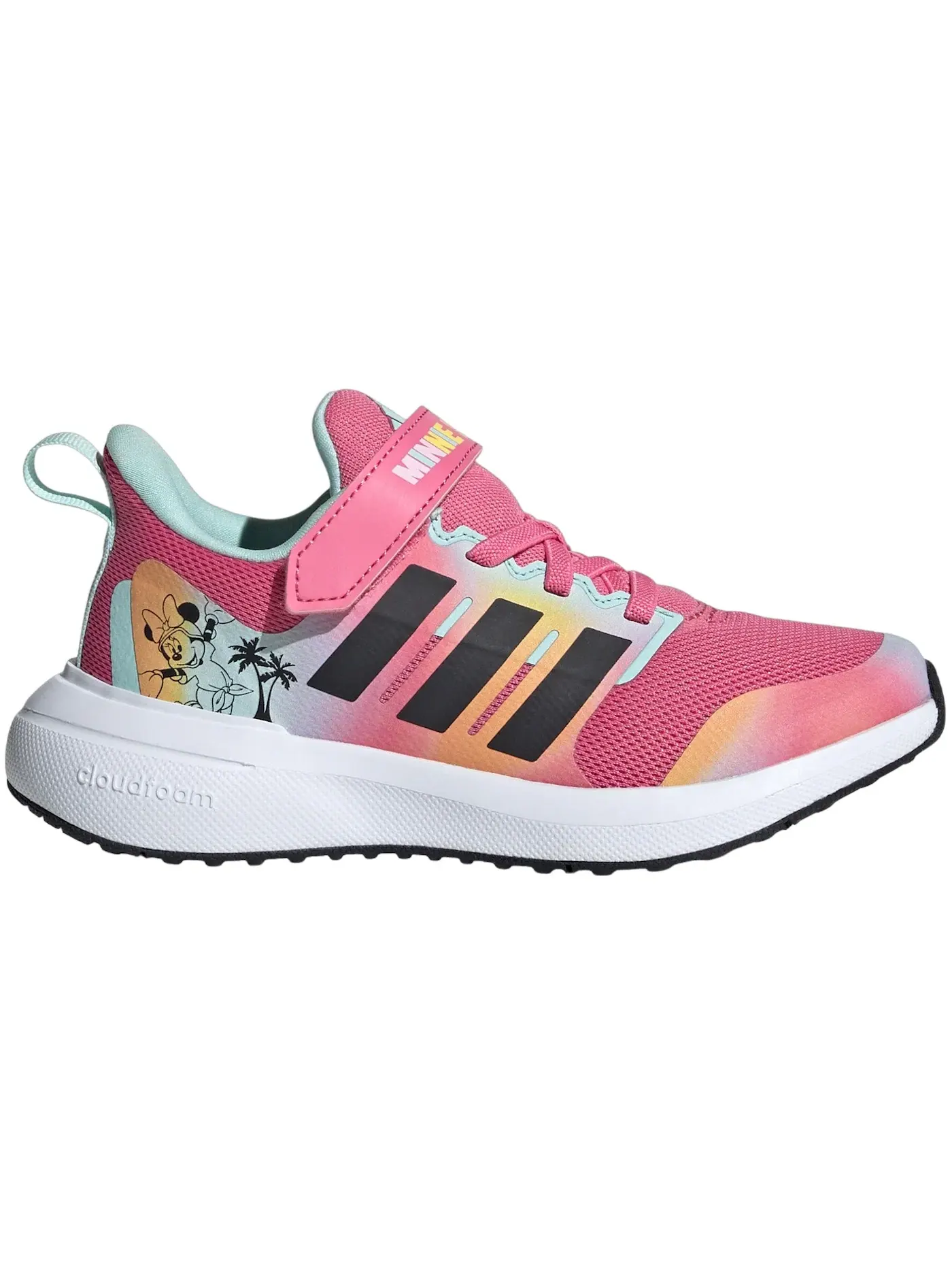 Детские кроссовки для мальчиков с закрытой пяткой Adidas Fortarun — изображение 1 из 1, розовый черный