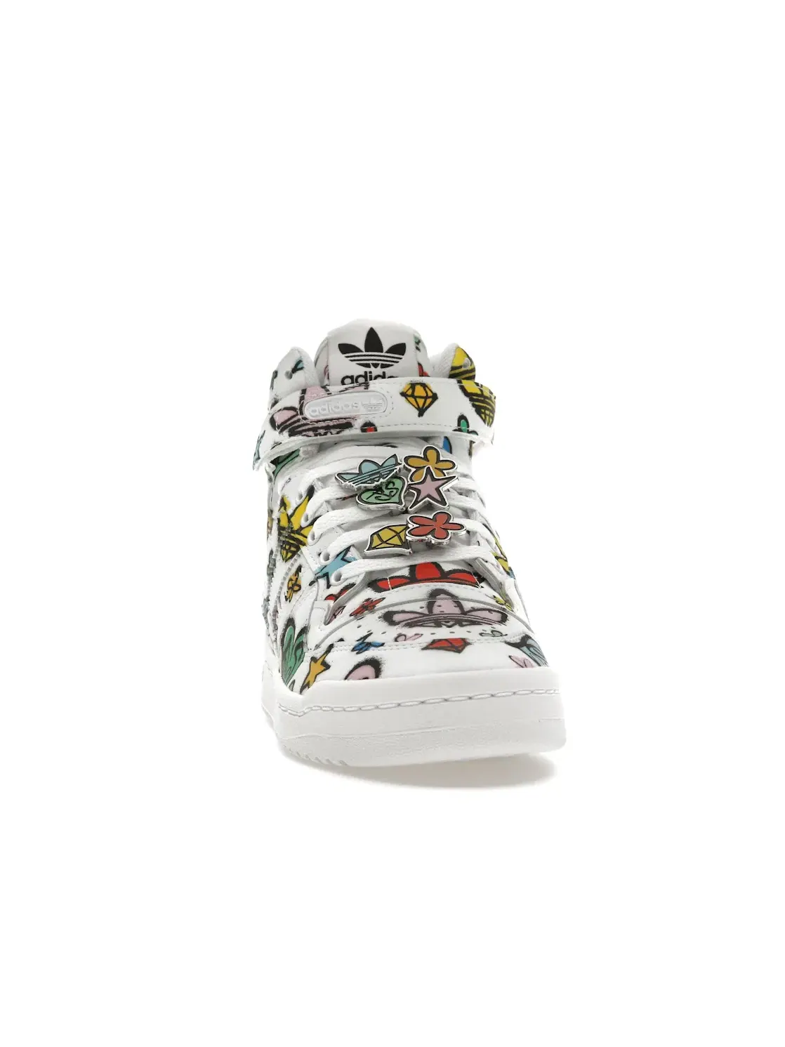 Мужские кроссовки Lifestyle Adidas Forum 84 Hi Jeremy Scott Monogram Graffiti — изображение 2 из 4, белый/белый/черный